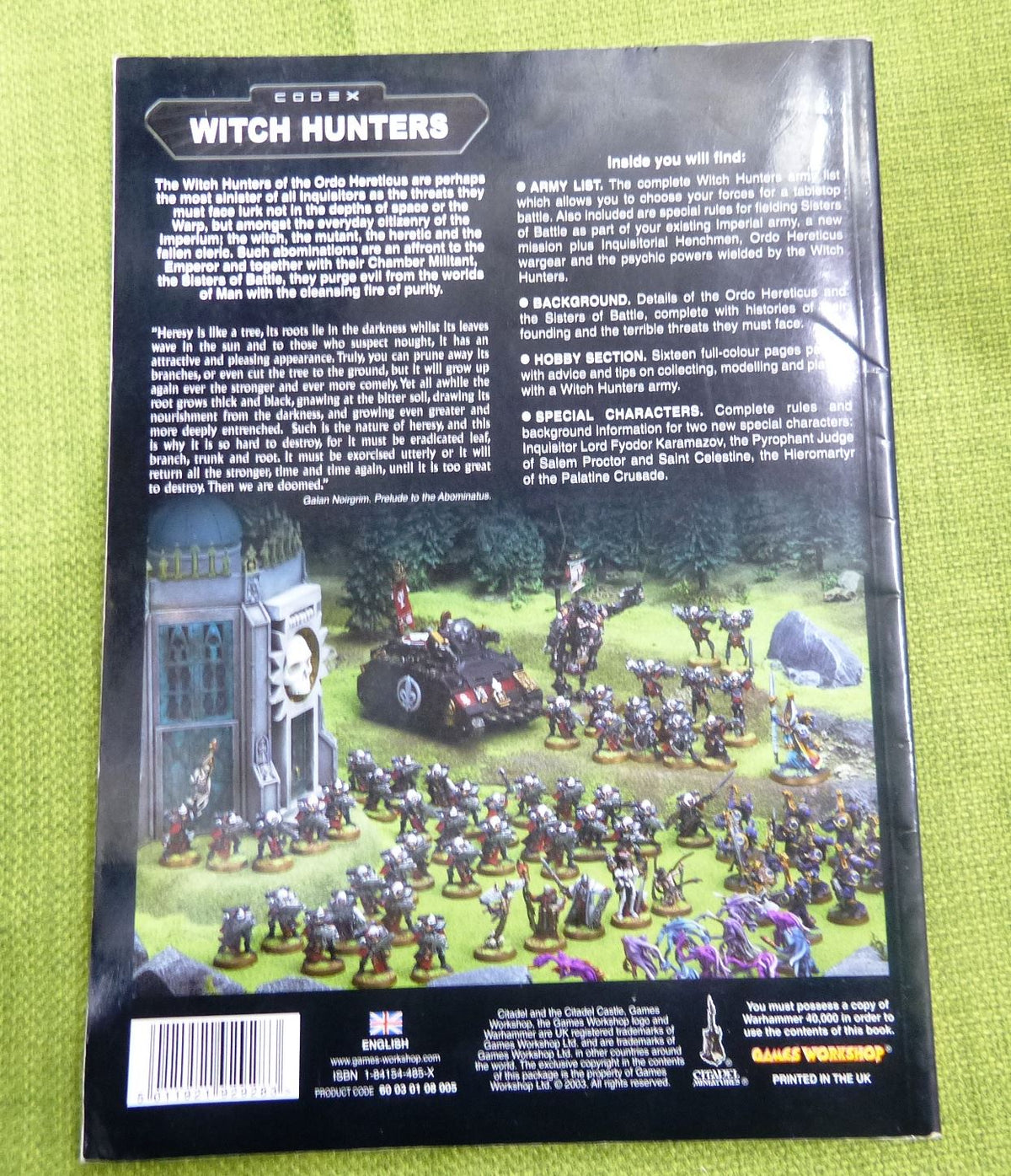 Witch Hunters Codex 2003 Softback Book - Warhammer AoS 40k #93