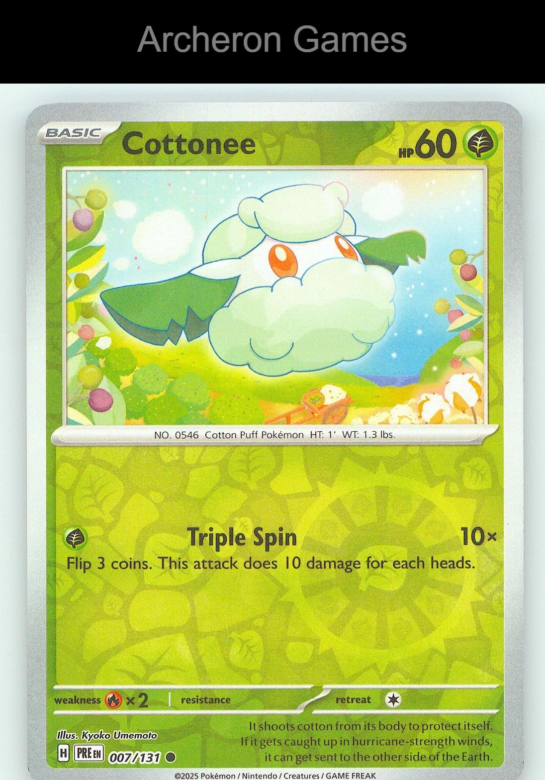 Pokemon Card Cottonee PRE 007/131 C Prismatic Evolutions Reverse Holo