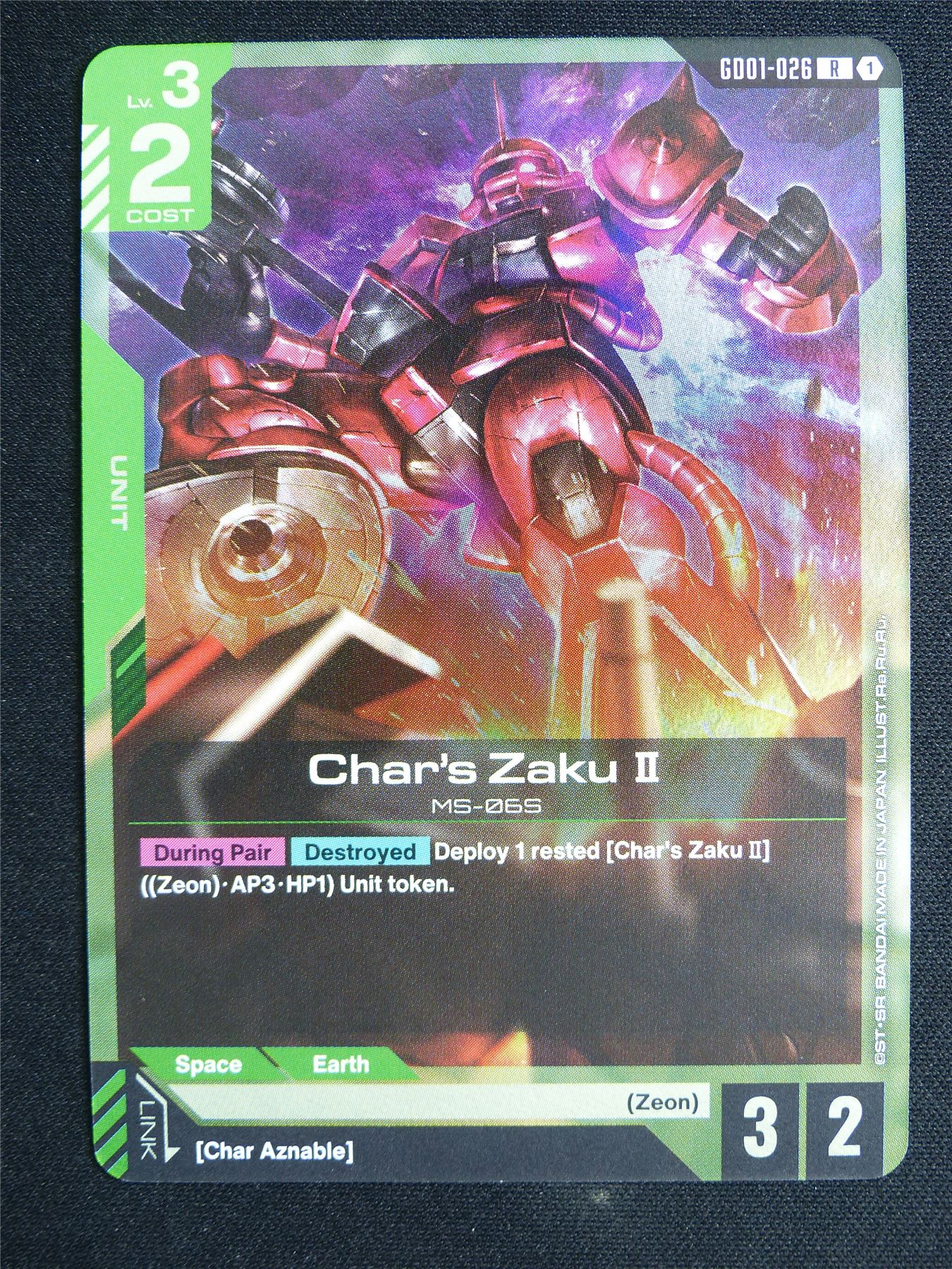 Char's Zaku II GD01-026 R - Gundam Card #58M