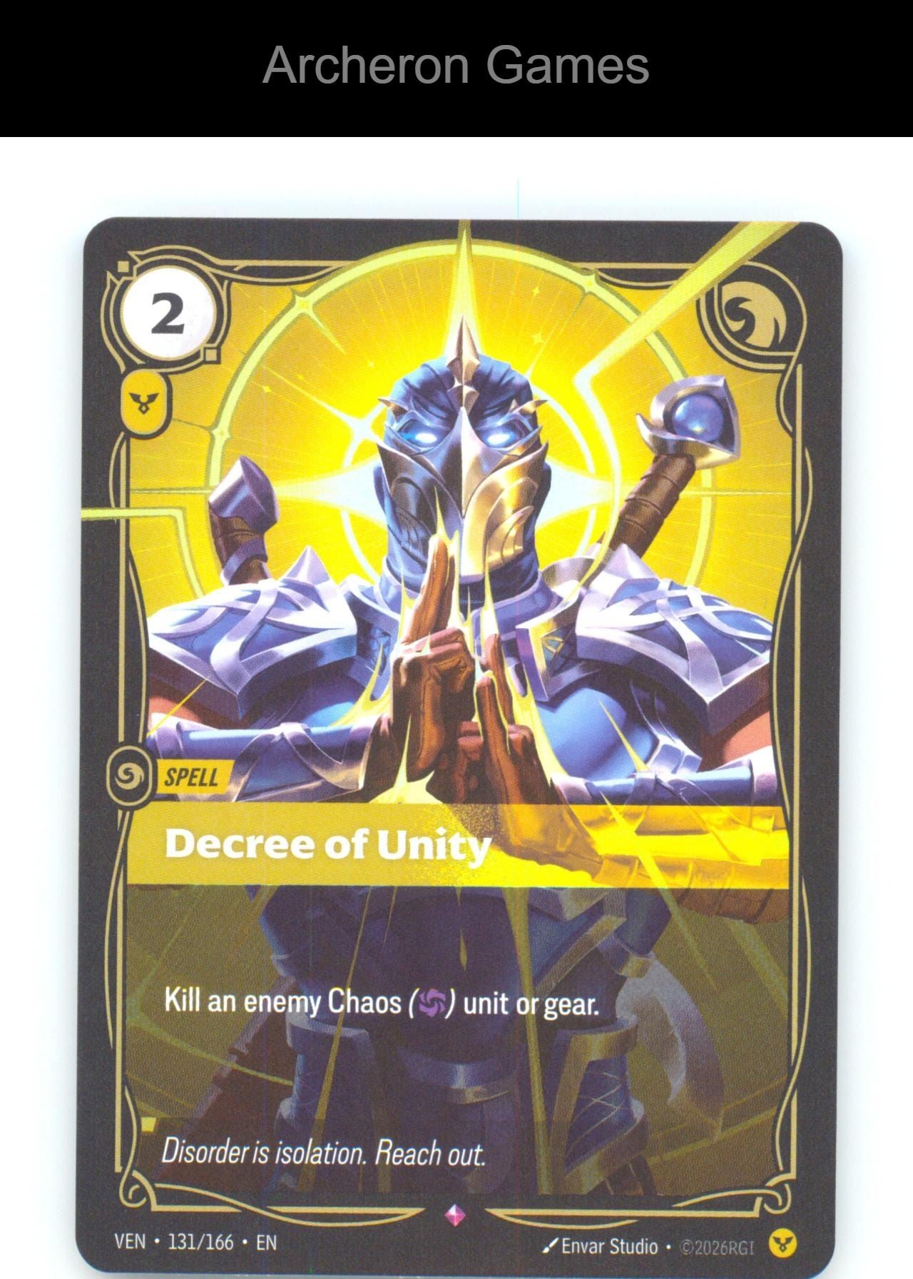 Decree of Unity VEN 131/166 R Vendetta Riftbound Card Foil