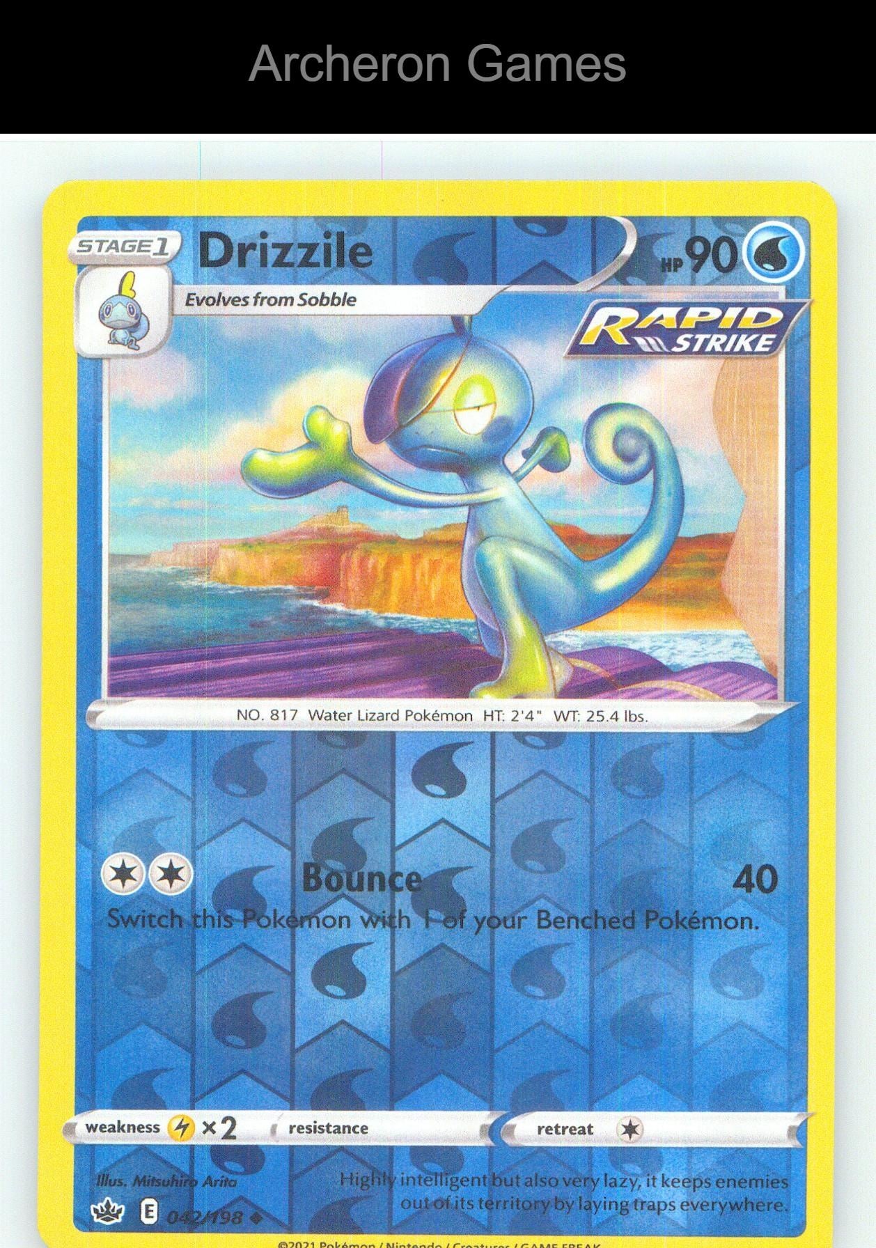 Pokemon Card Drizzile CRE 042/198 UC Chilling Reign Reverse Holo