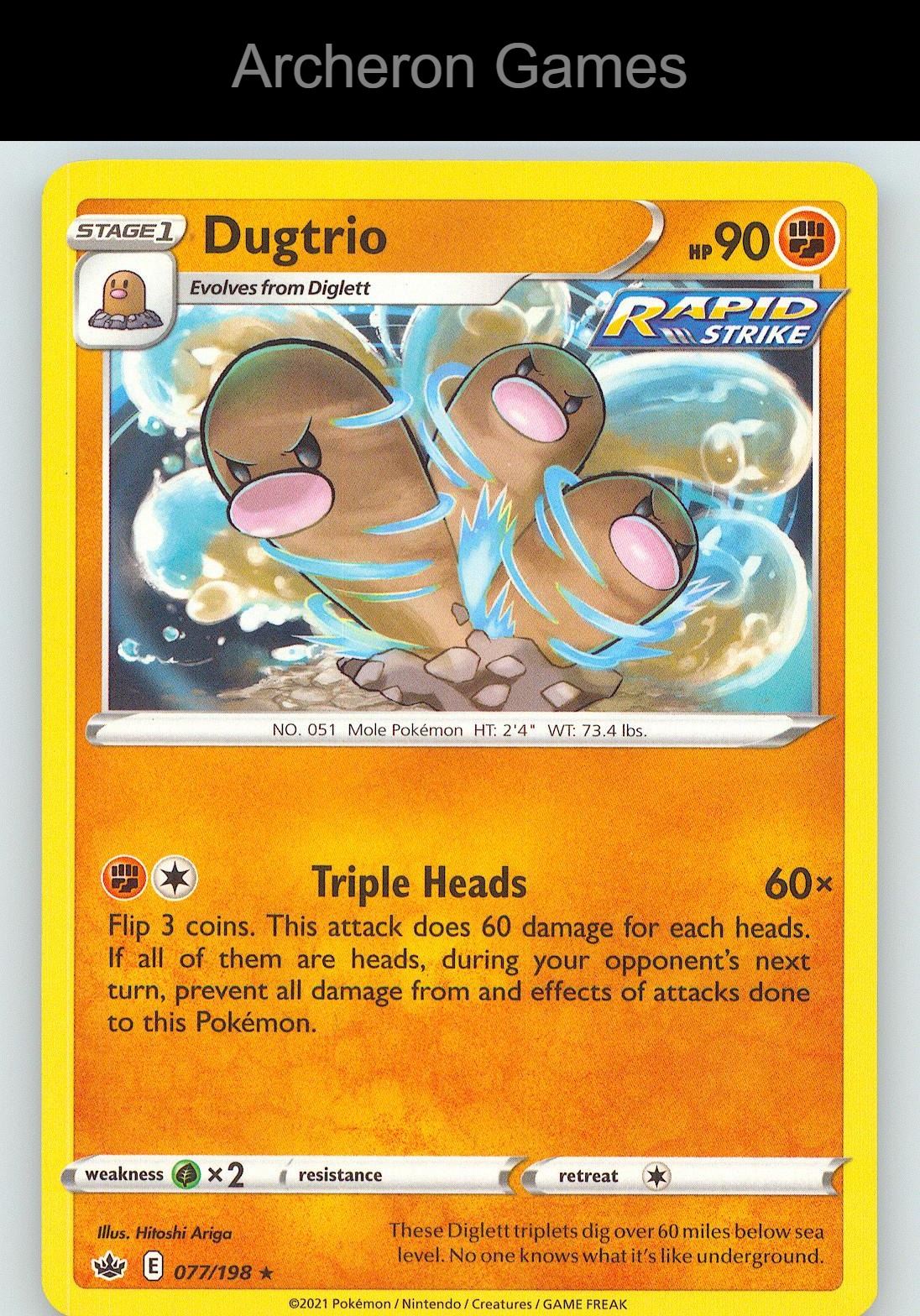 Pokemon Card Dugtrio CRE 077/198 R Chilling Reign