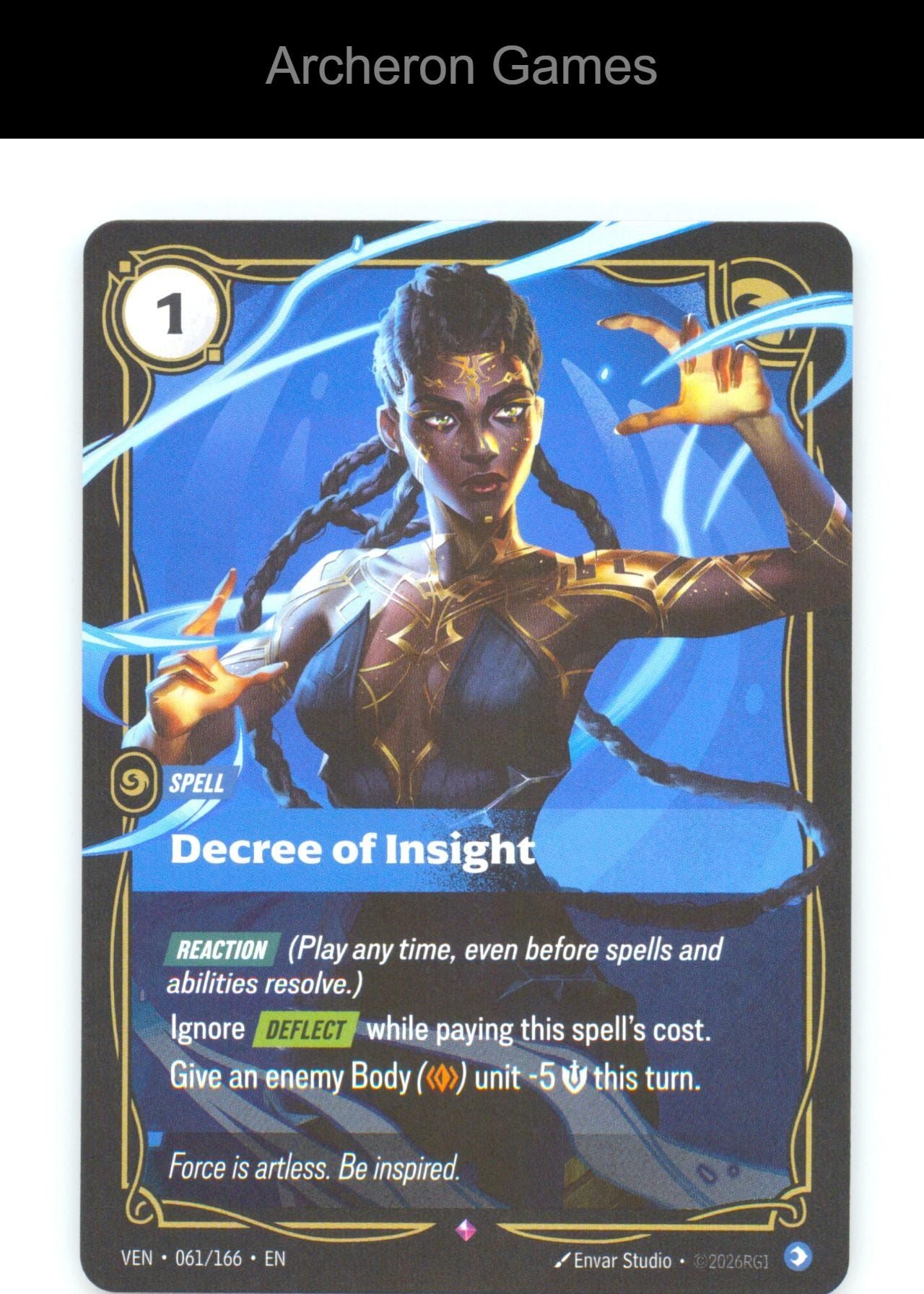 Decree of Insight VEN 061/166 R Vendetta Riftbound Card Foil