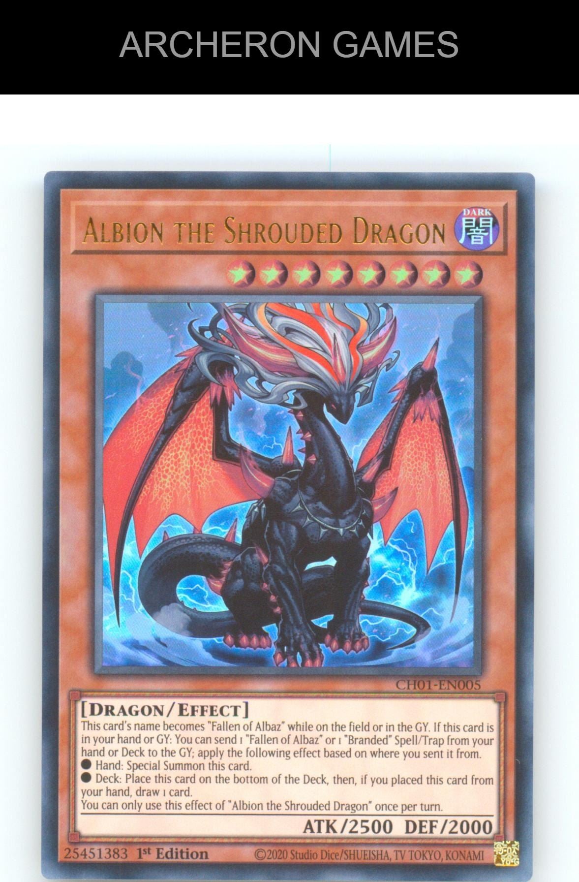 Albion the Shrouded Dragon Ultra Rare YUGIOH Card 1st Edition