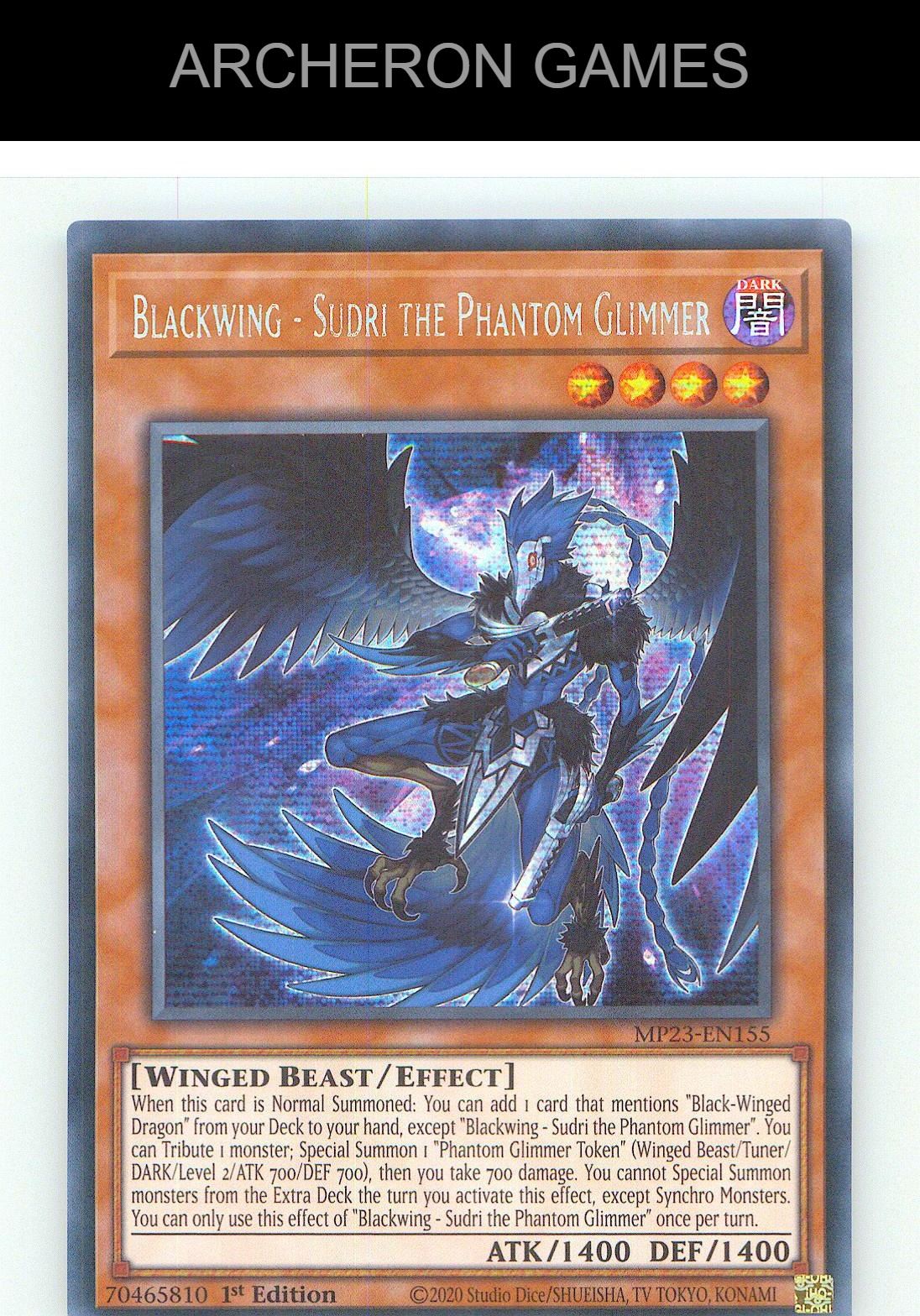 Blackwing - Sudri the Phantom Glimmer YUGIOH Card 1st Edition