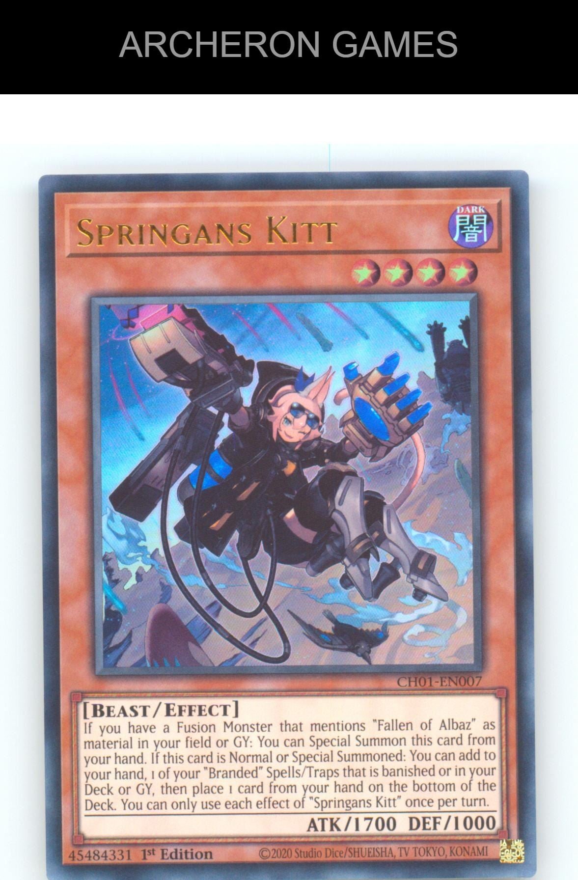 Springans Kitt Ultra Rare YUGIOH Card 1st Edition