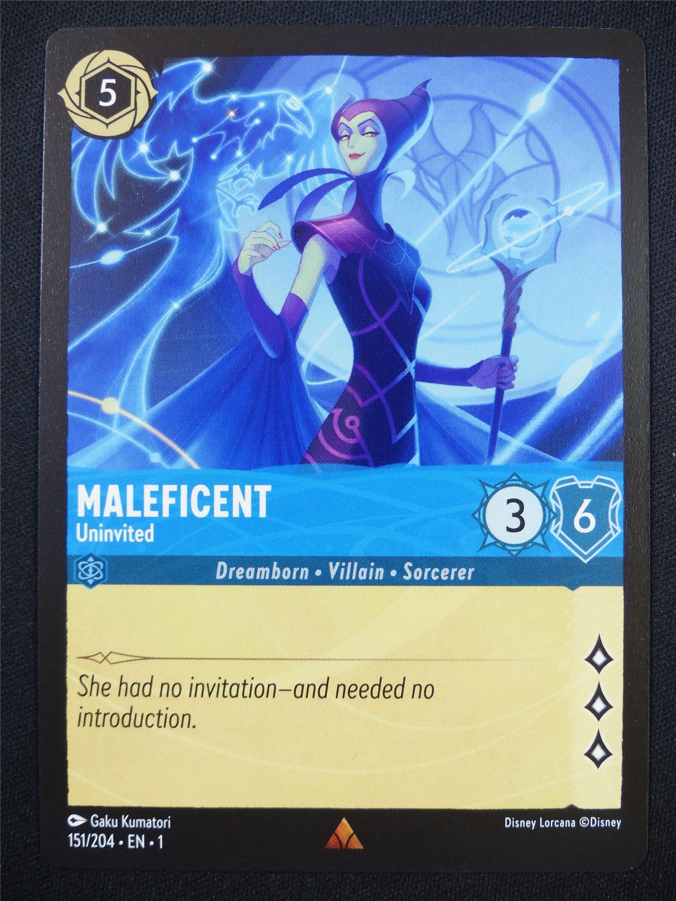 Maleficent Uninvited 151/204 - Lorcana Card #5KU Archeron Maleficent Uninvited 151/204 - Lorcana Card #5KU Archeron