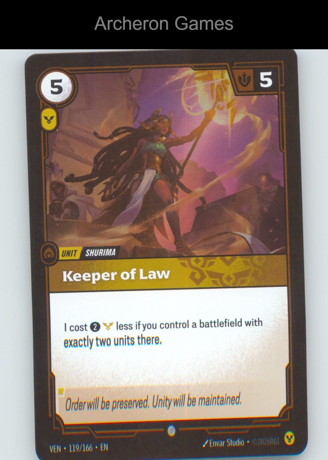 Keeper of Law VEN 119/166 C Vendetta Riftbound Card