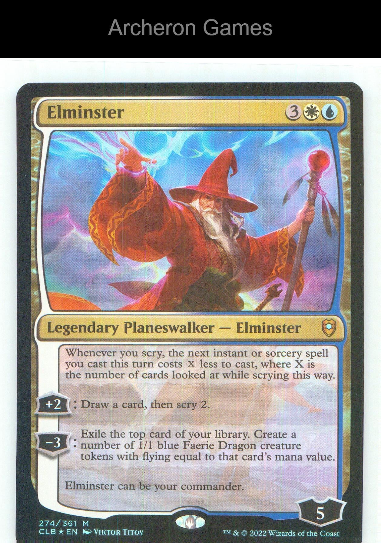 Elminster CLB 274 Mythic MTG Card NM/EX+ Foil
