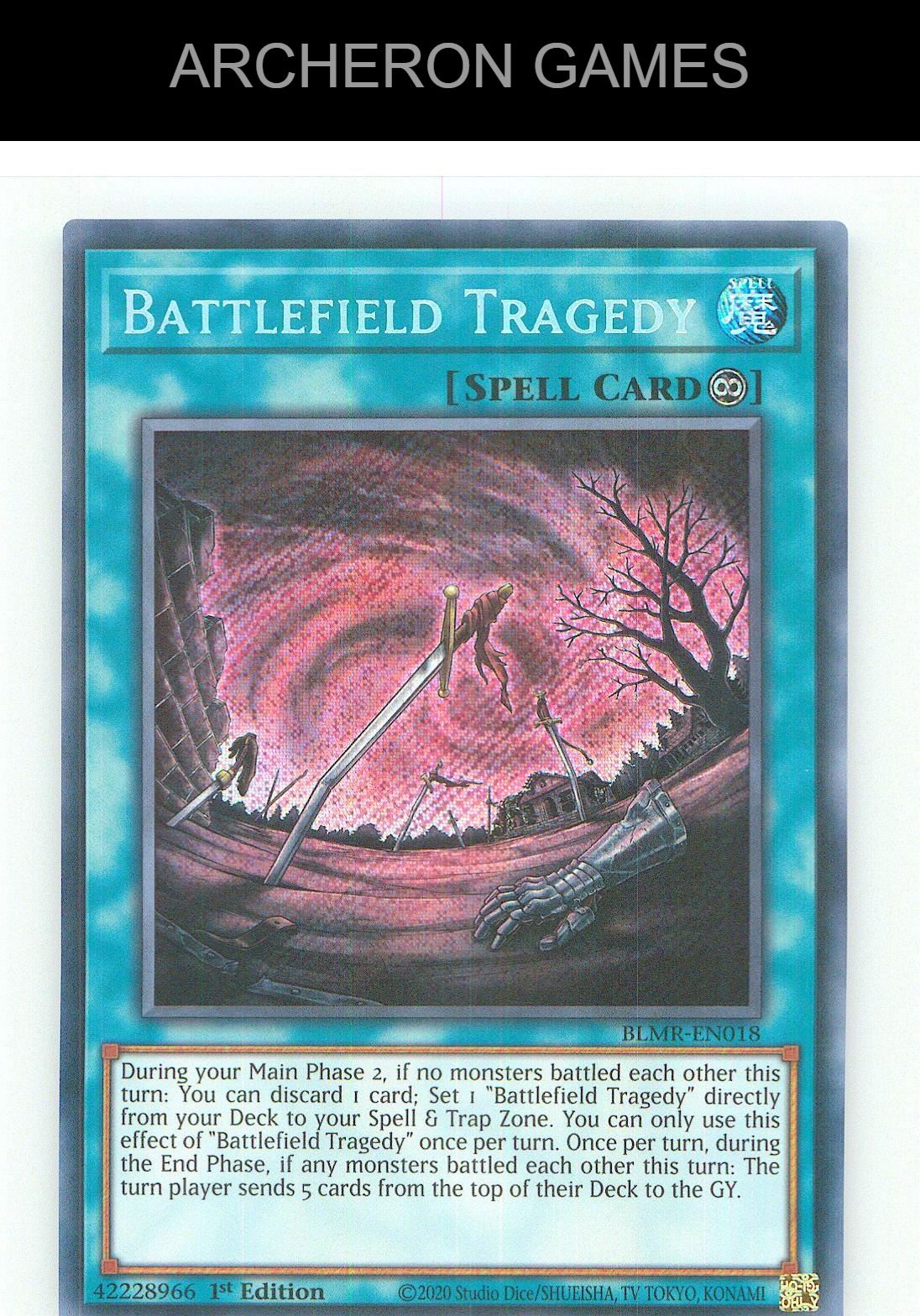 Battlefield Tragedy SEC YUGIOH Card 1st Edition