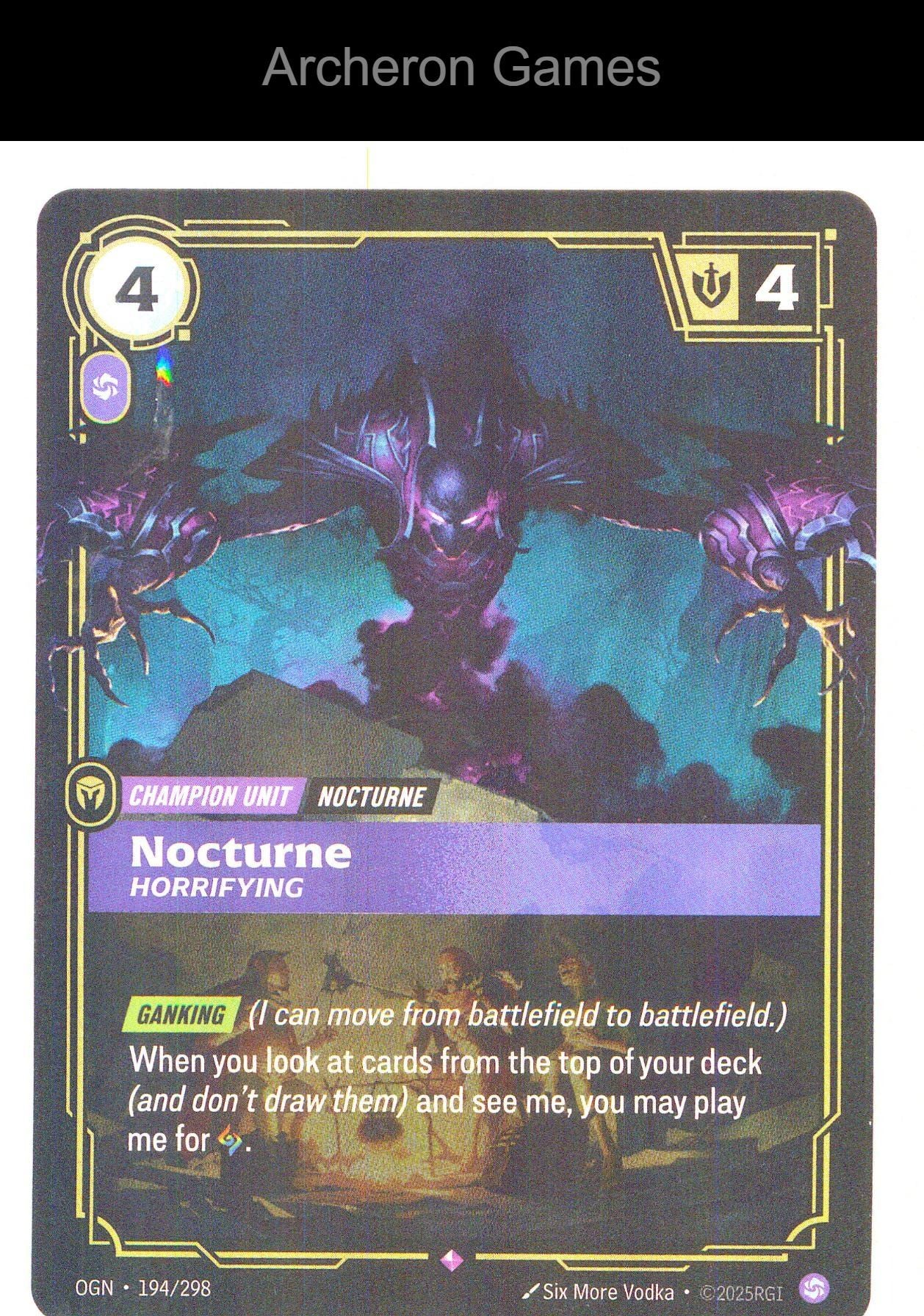 Nocturne - Horrifying OGN 194/298 R Origins Riftbound Card Foil