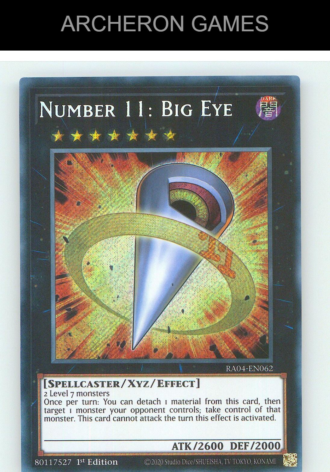 Number 11: Big Eye (Secret Rare) SEC YUGIOH Card 1st Edition
