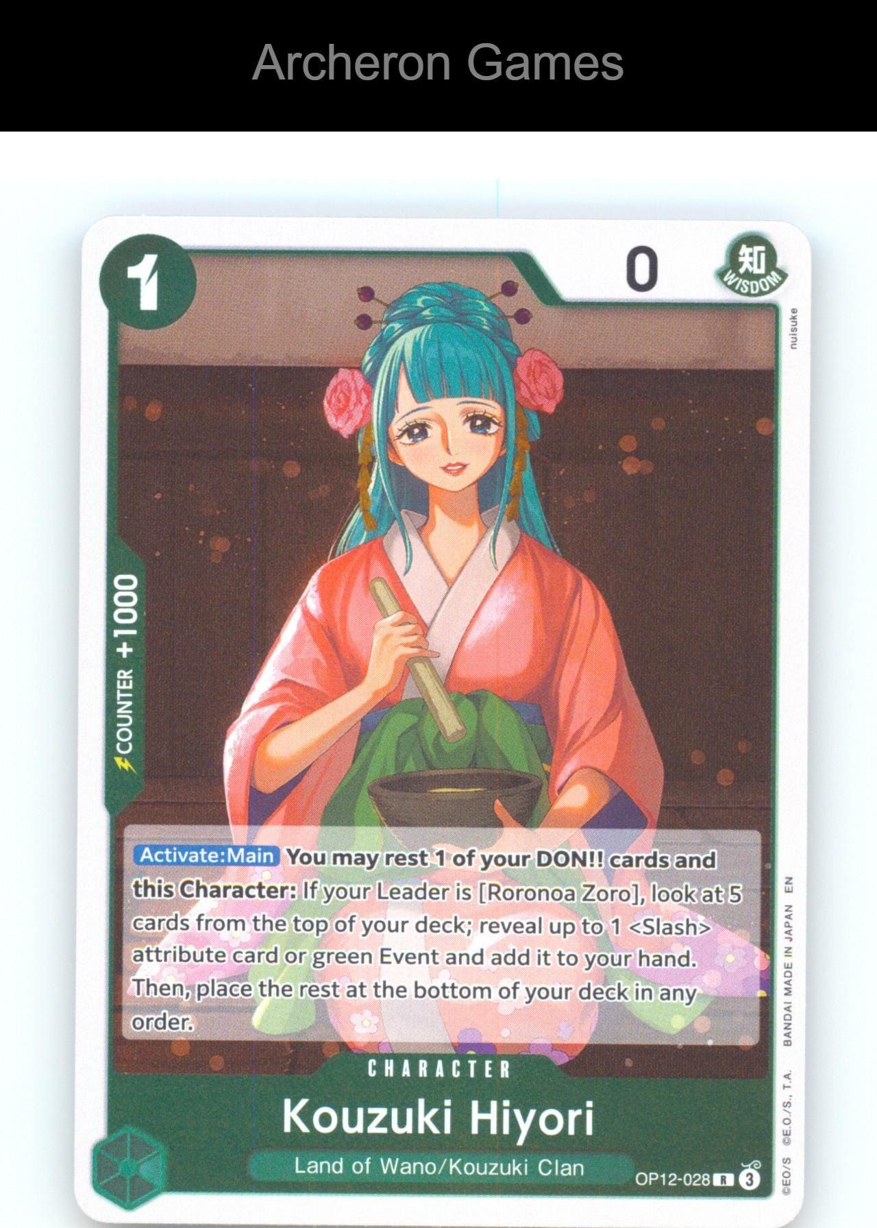 Kouzuki Hiyori OP12-028 R One Piece Card NM/EX+ Foil