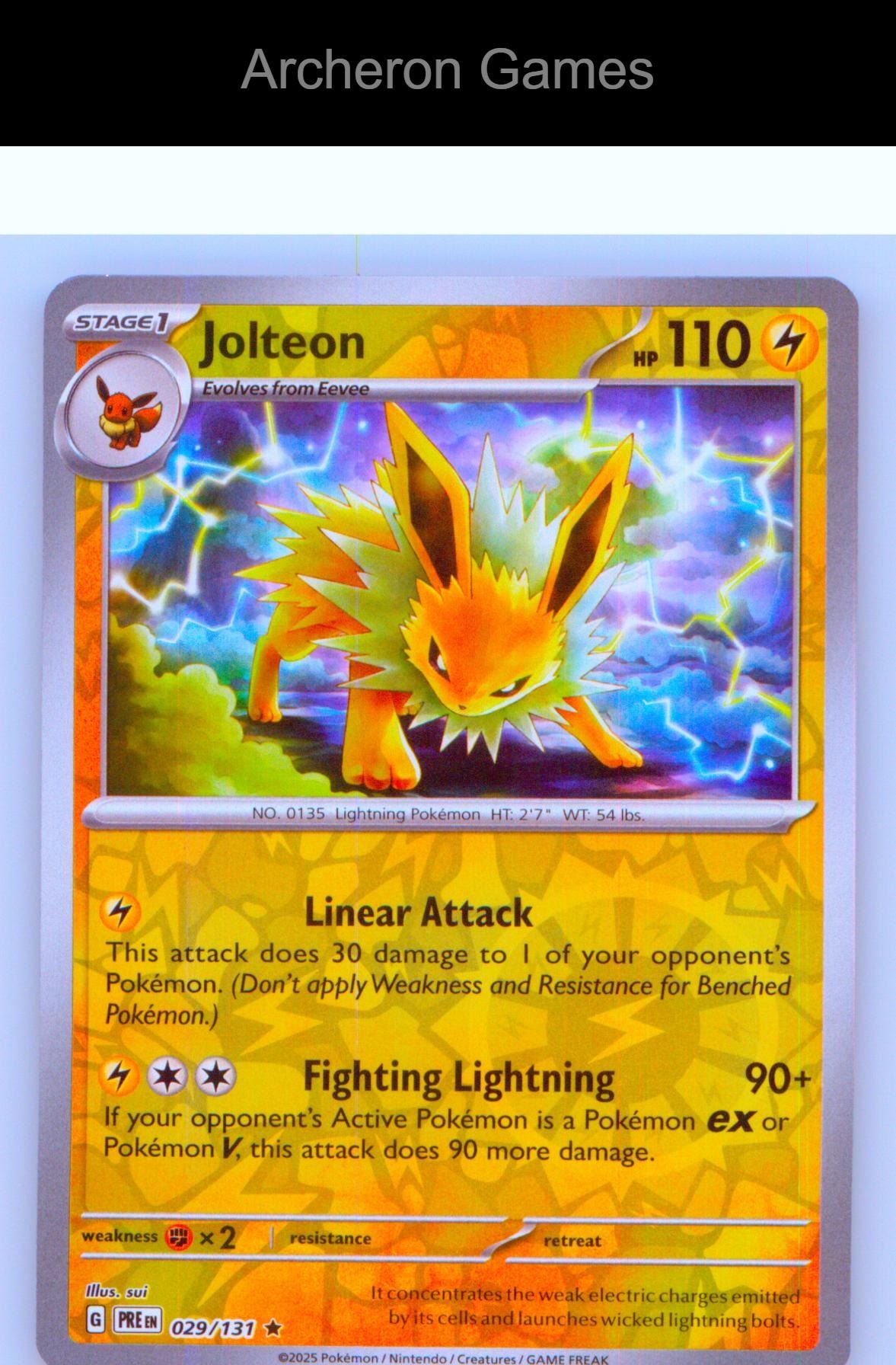 Pokemon Card Jolteon PRE 029/131 R Prismatic Evolutions Reverse Holo