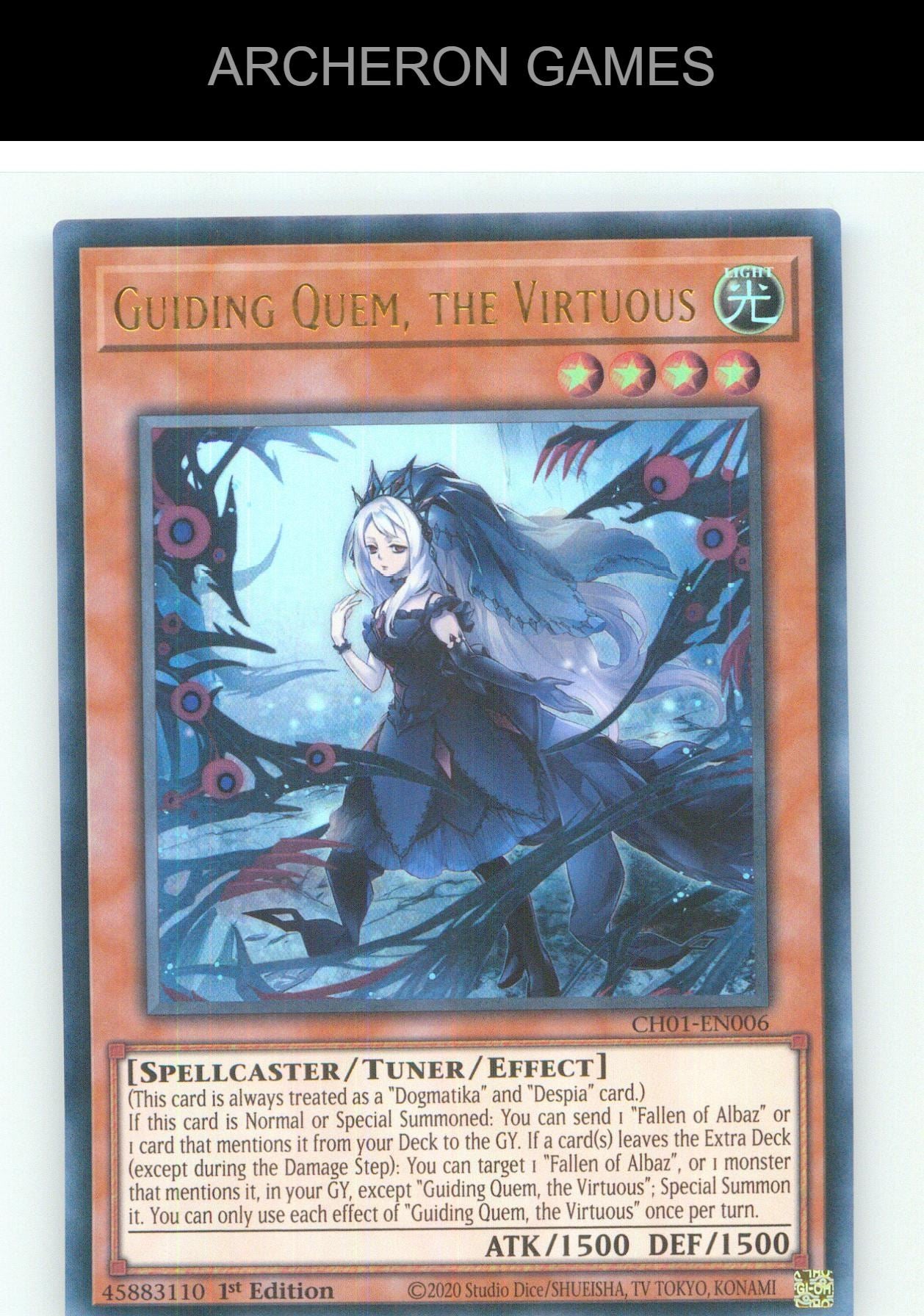 Guiding Quem, the Virtuous UR YUGIOH Card 1st Edition