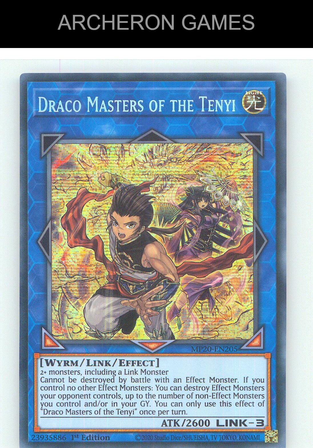Draco Masters of the Tenyi Prismatic Secret Rare YUGIOH Card 1st Edition