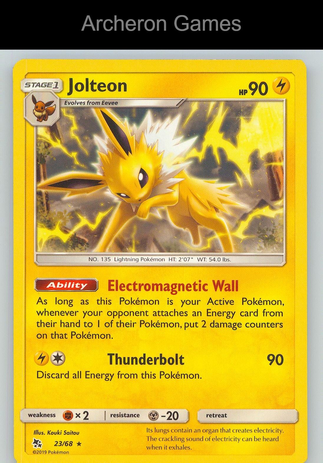 Pokemon Card Jolteon HIF 23/68 R Hidden Fates