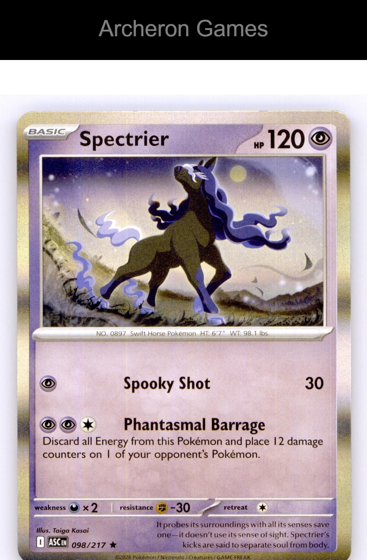 Pokemon Card Spectrier ASC 098/217 R Ascended Heroes Holo