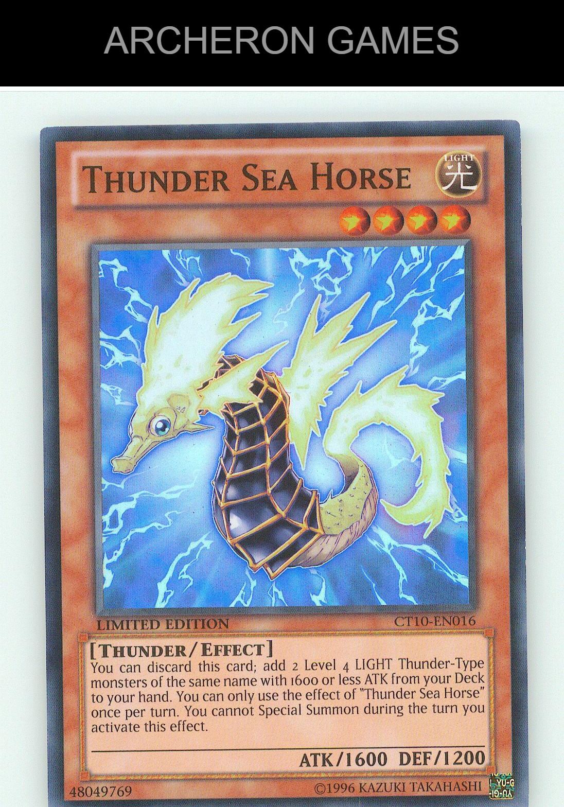 Thunder Sea Horse SR YUGIOH Card Limited