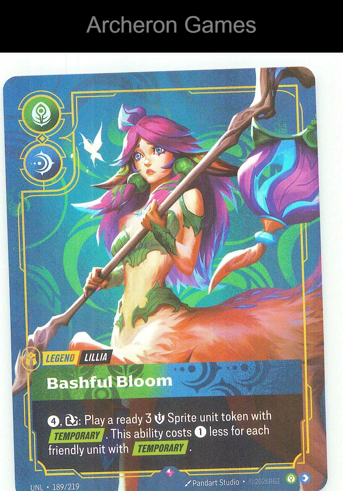 Lillia - Bashful Bloom UNL 189/219 R Unleashed Riftbound Card