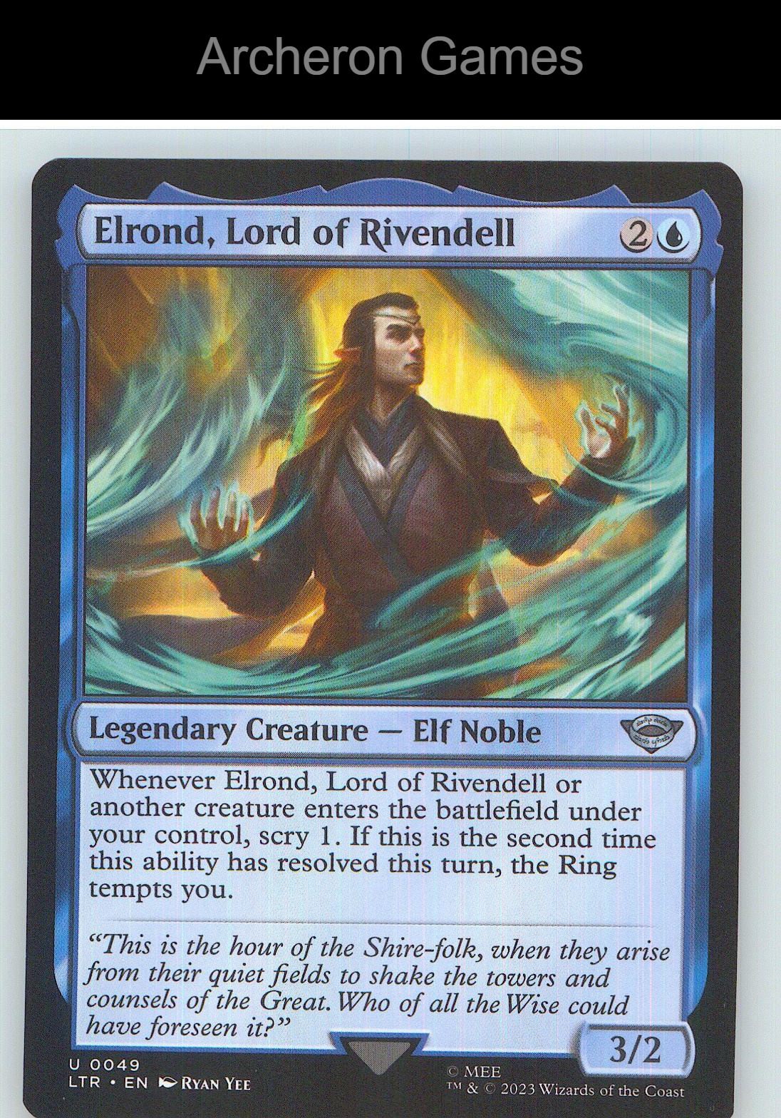 Elrond, Lord of Rivendell LTR 49 UC MTG Card NM/EX+