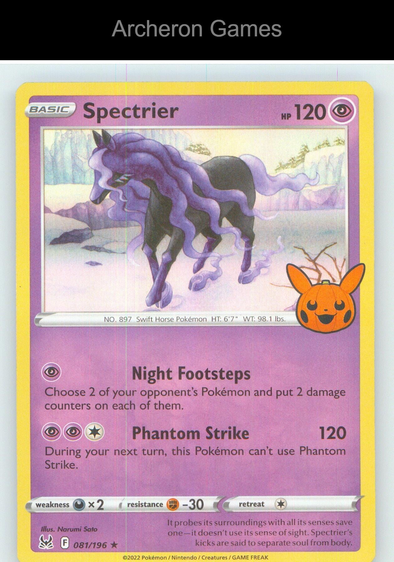 Pokemon Card Spectrier TTBB23 081/196 Holo Rare Trick or Trade BOOster 2023