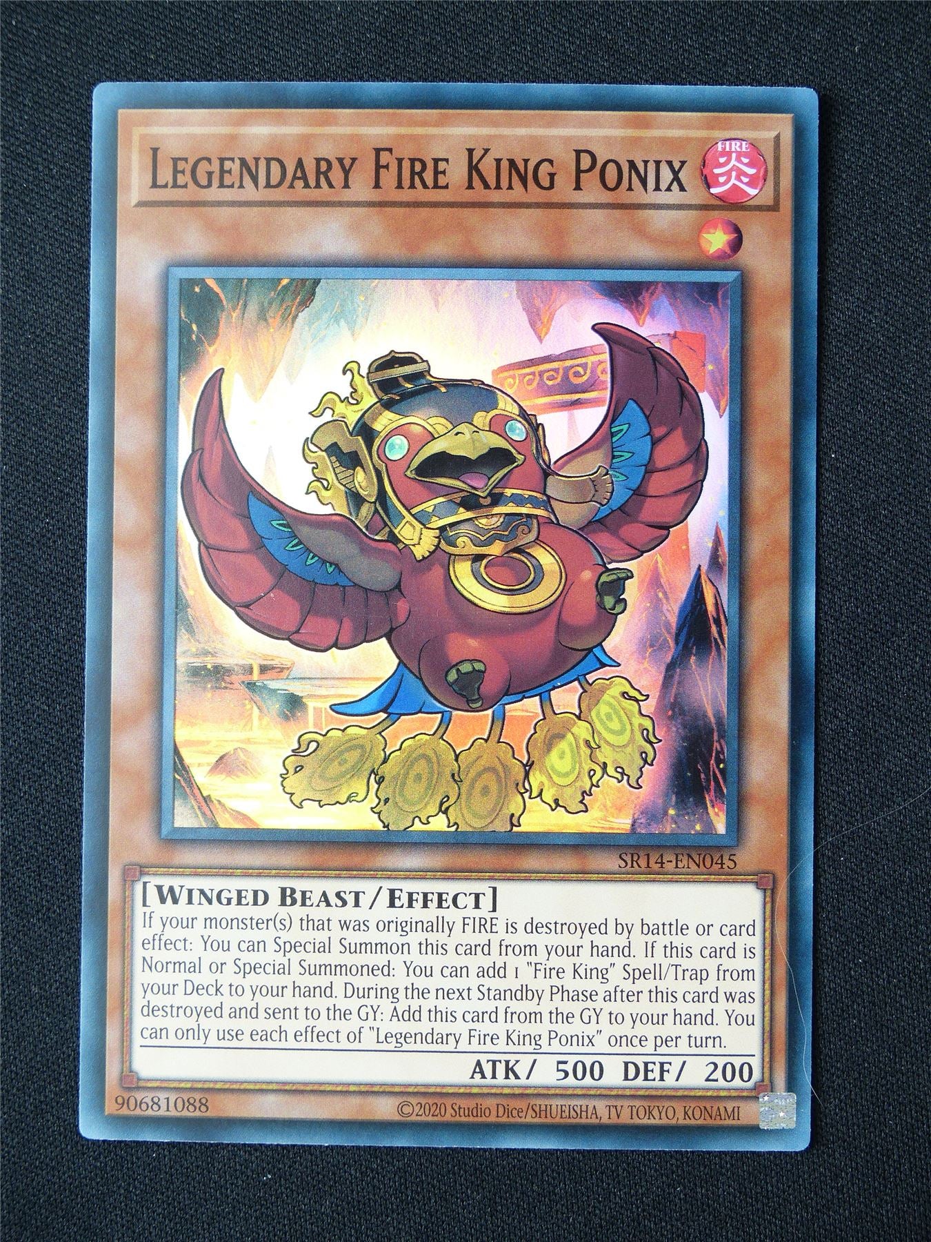 Legendary Fire King Ponix SR14 Super Rare - 1st ed Yugioh Card #92N