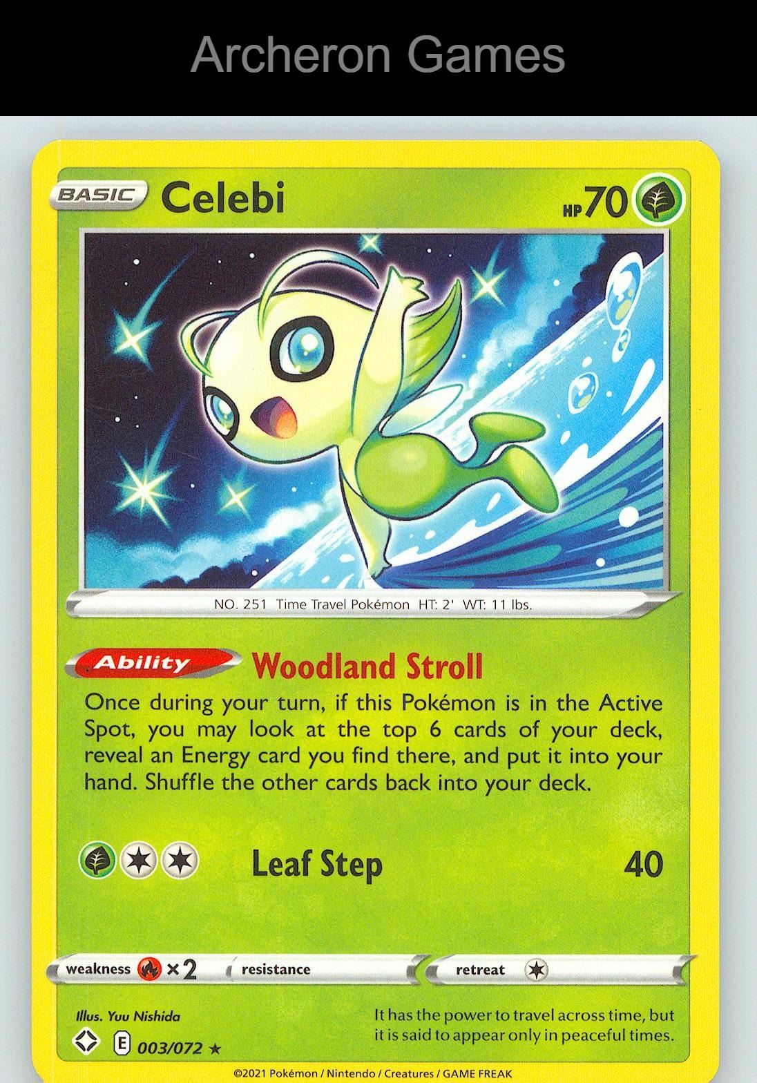 Pokemon Card Celebi SHF 003/072 R Shining Fates
