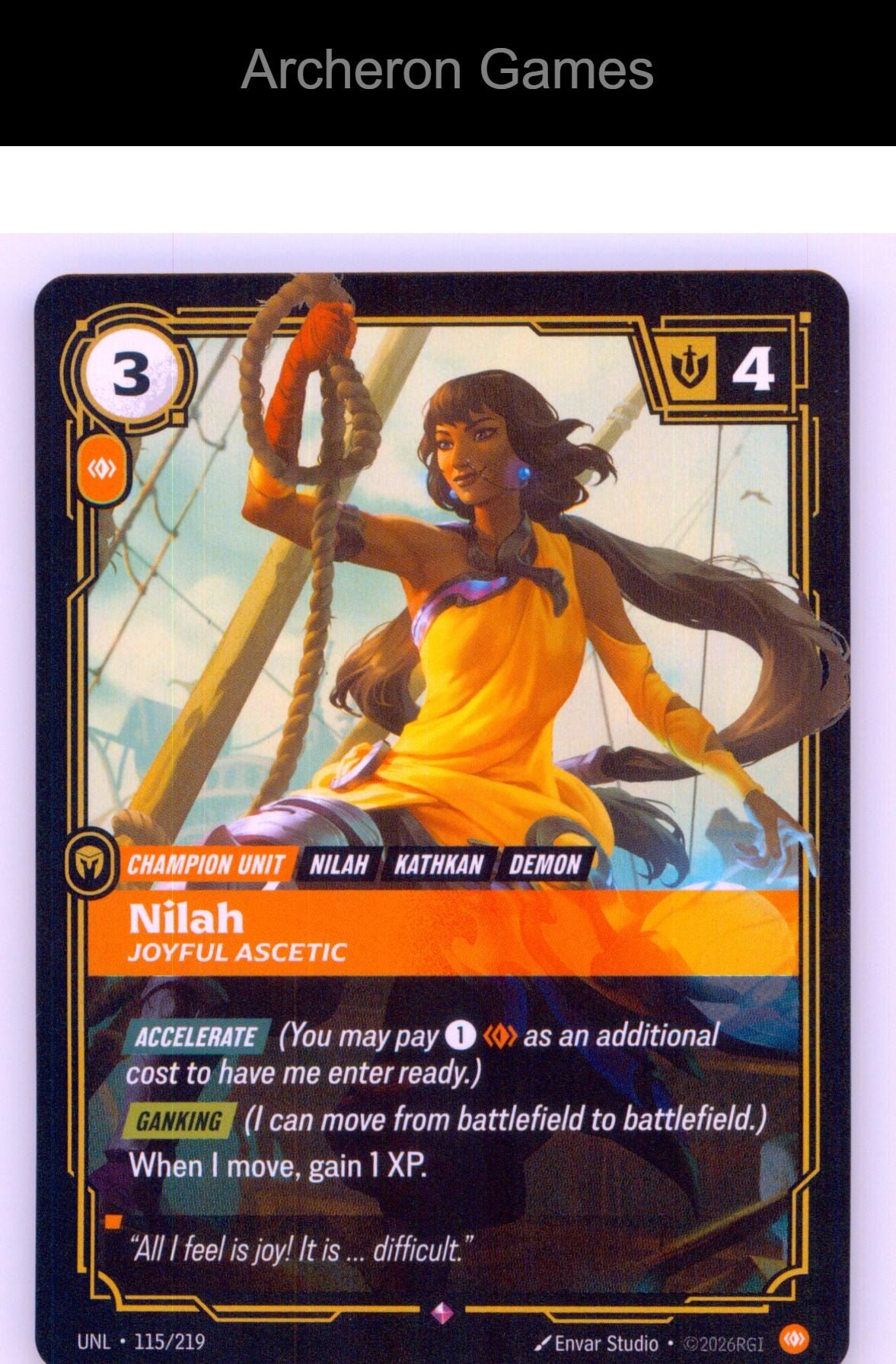 Nilah - Joyful Ascetic UNL 115/219 R Unleashed Riftbound Card