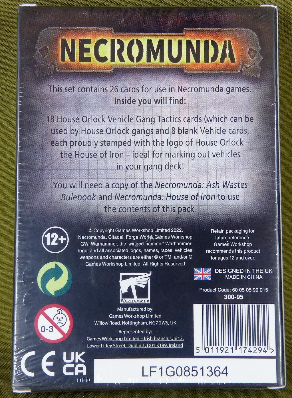 Orlock Vehicle Gang tactics Cards - Necromunda - Warhammer AoS 40k #1K2