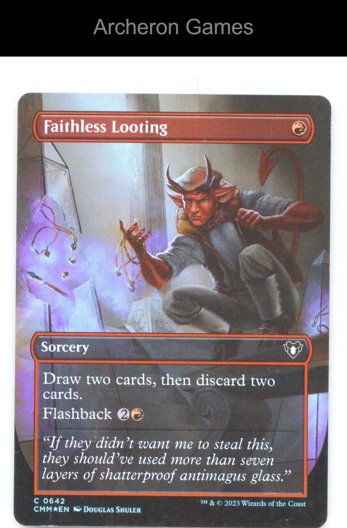 Faithless Looting (Borderless) CMM 642 C MTG Card Commander Masters Foil