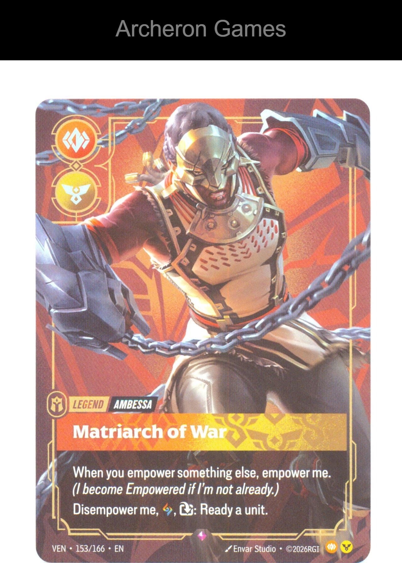 Ambessa - Matriarch of War VEN 153/166 R Vendetta Riftbound Card Foil