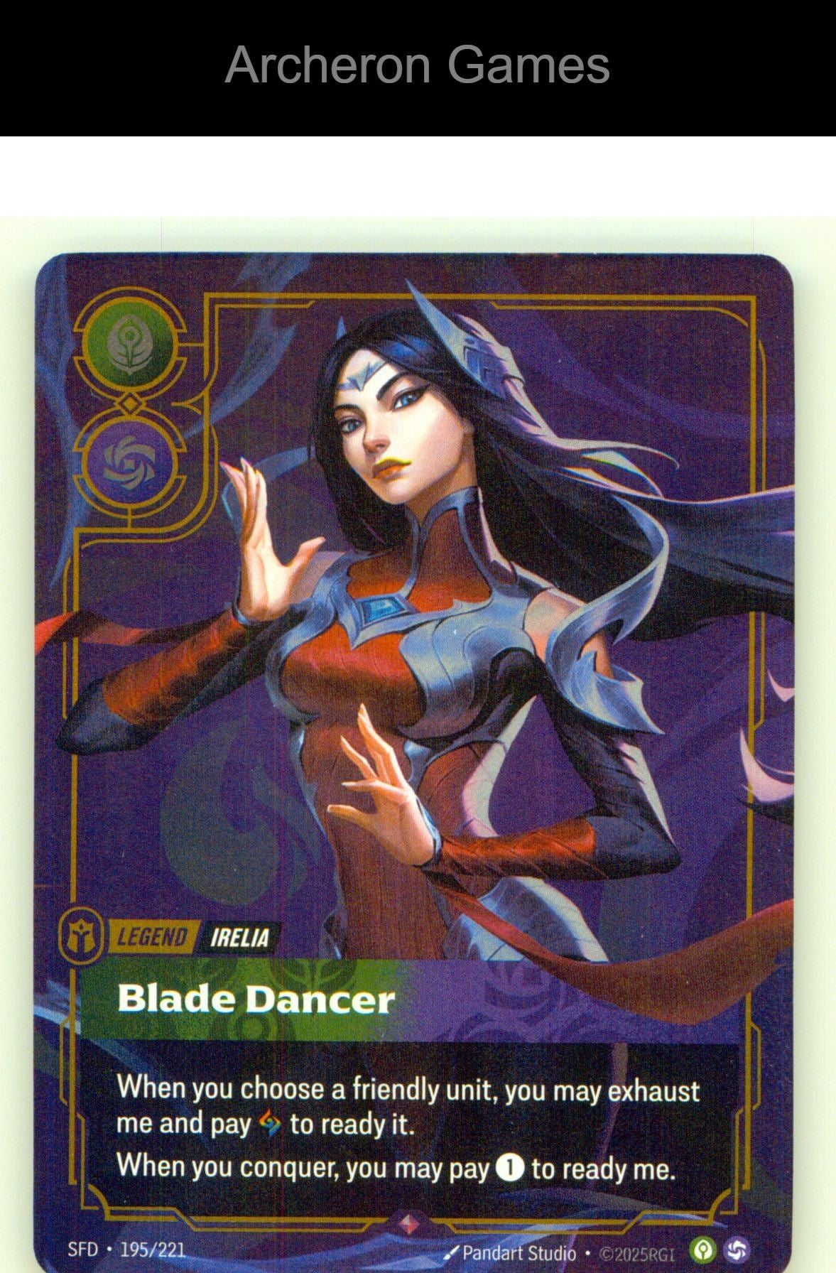 Irelia - Blade Dancer SFD 195/221 R Spiritforged Riftbound Card