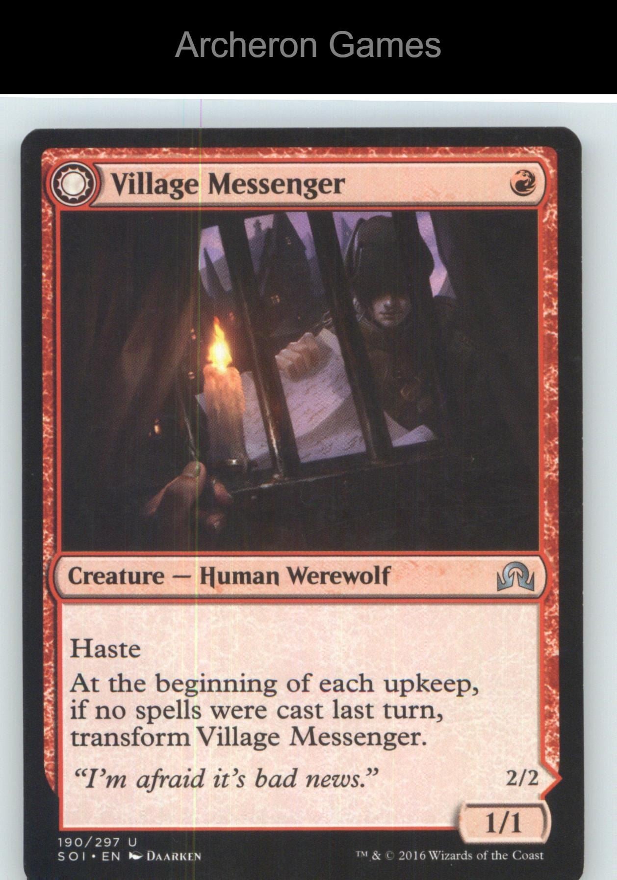 Village Messenger SOI 190 UC MTG Card NM/EX+