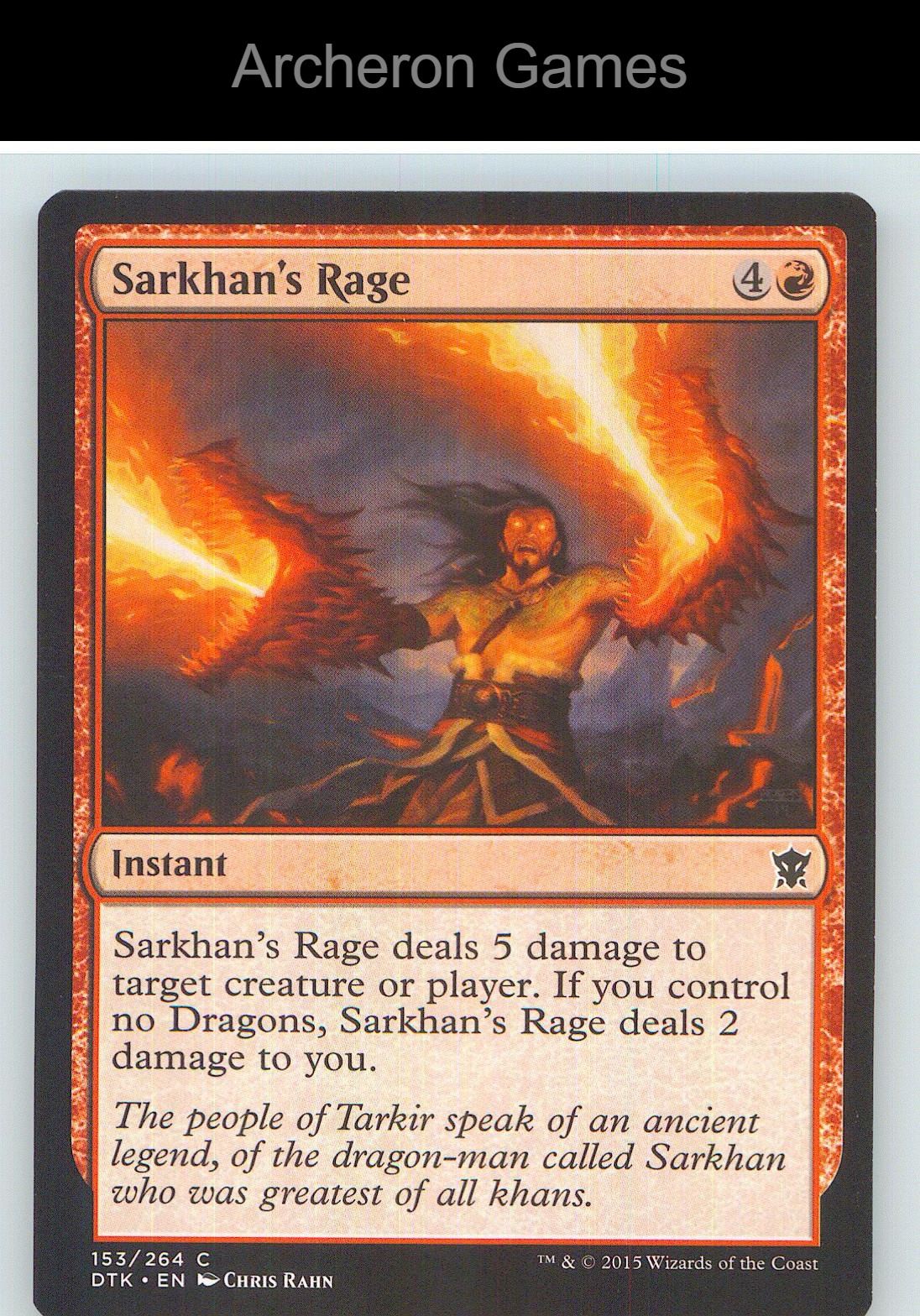 Sarkhan's Rage DTK 153 C MTG Card NM/EX+