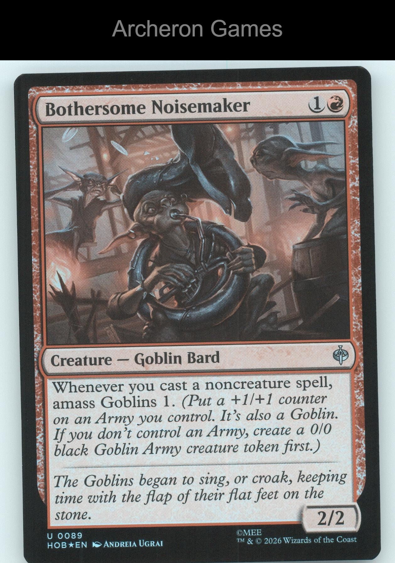 Bothersome Noisemaker HOB 89 UC MTG Card The Hobbit
