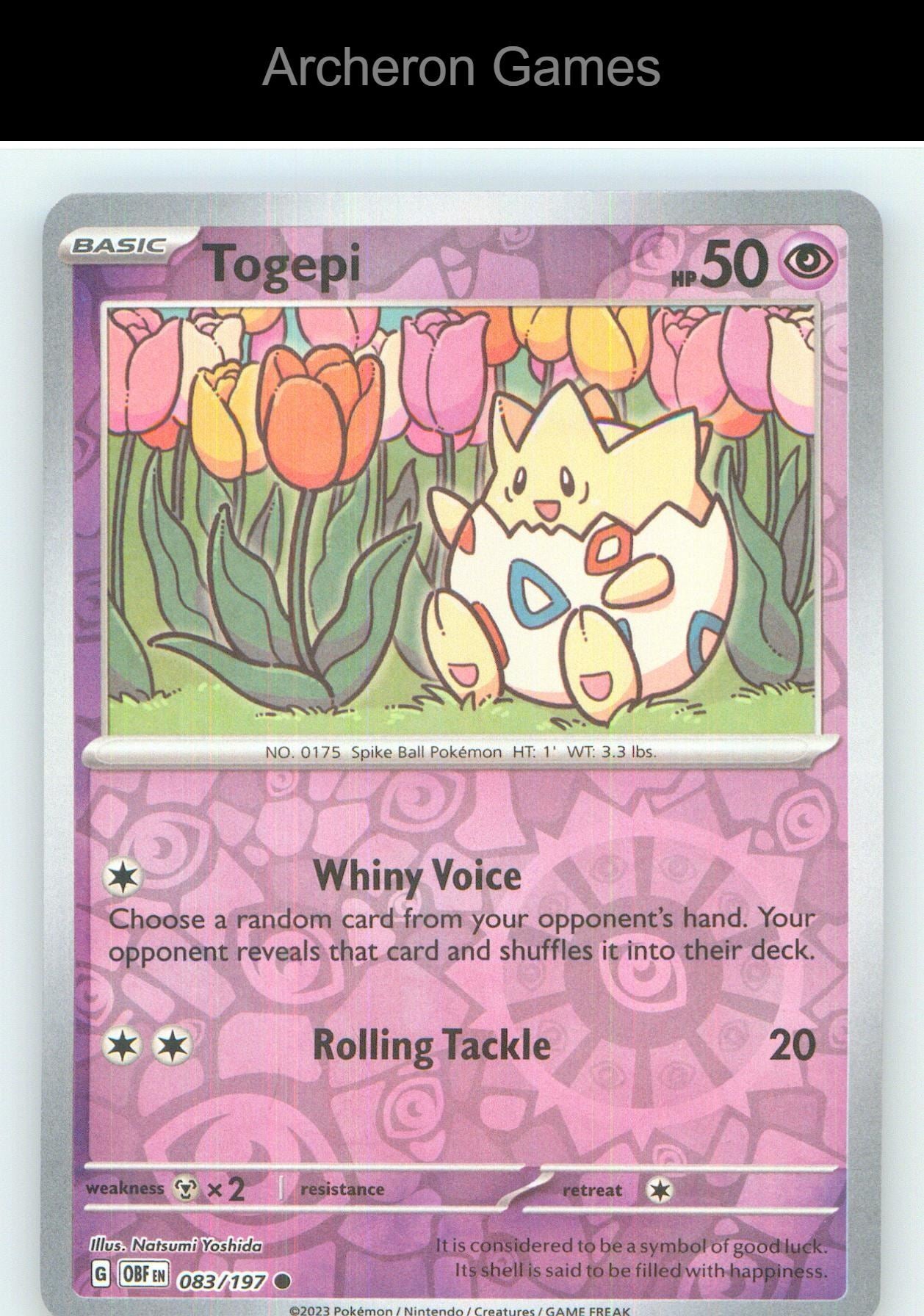 Pokemon Card Togepi OBF 083/197 C Obsidian Flames Reverse Holo