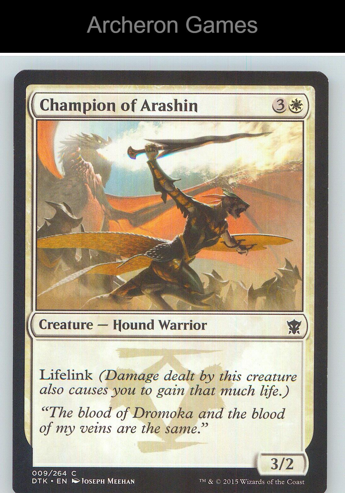 Champion of Arashin DTK 9 C MTG Card NM/EX+