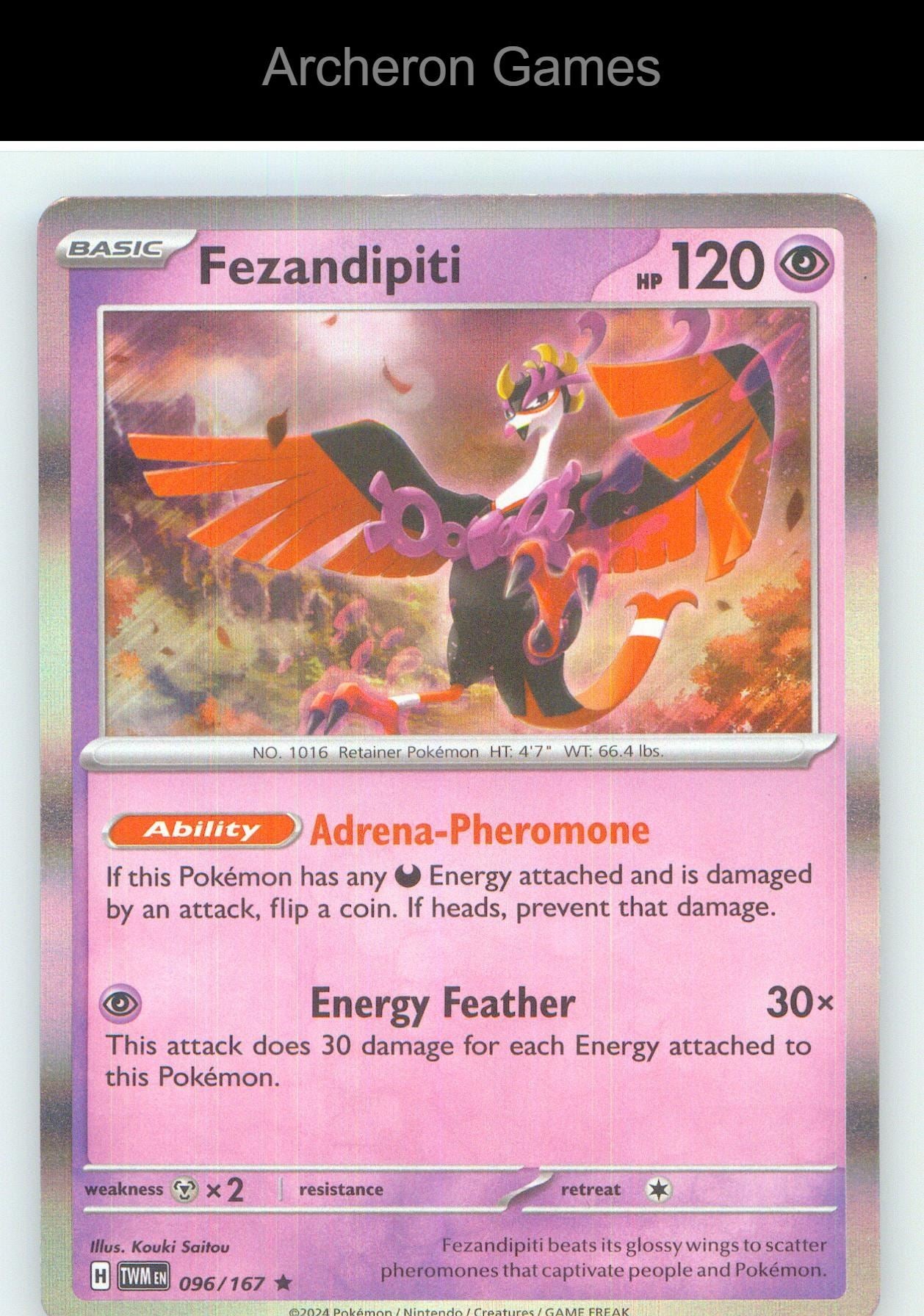 Pokemon Card Fezandipiti TWM 096/167 R Twilight Masquerade Holo