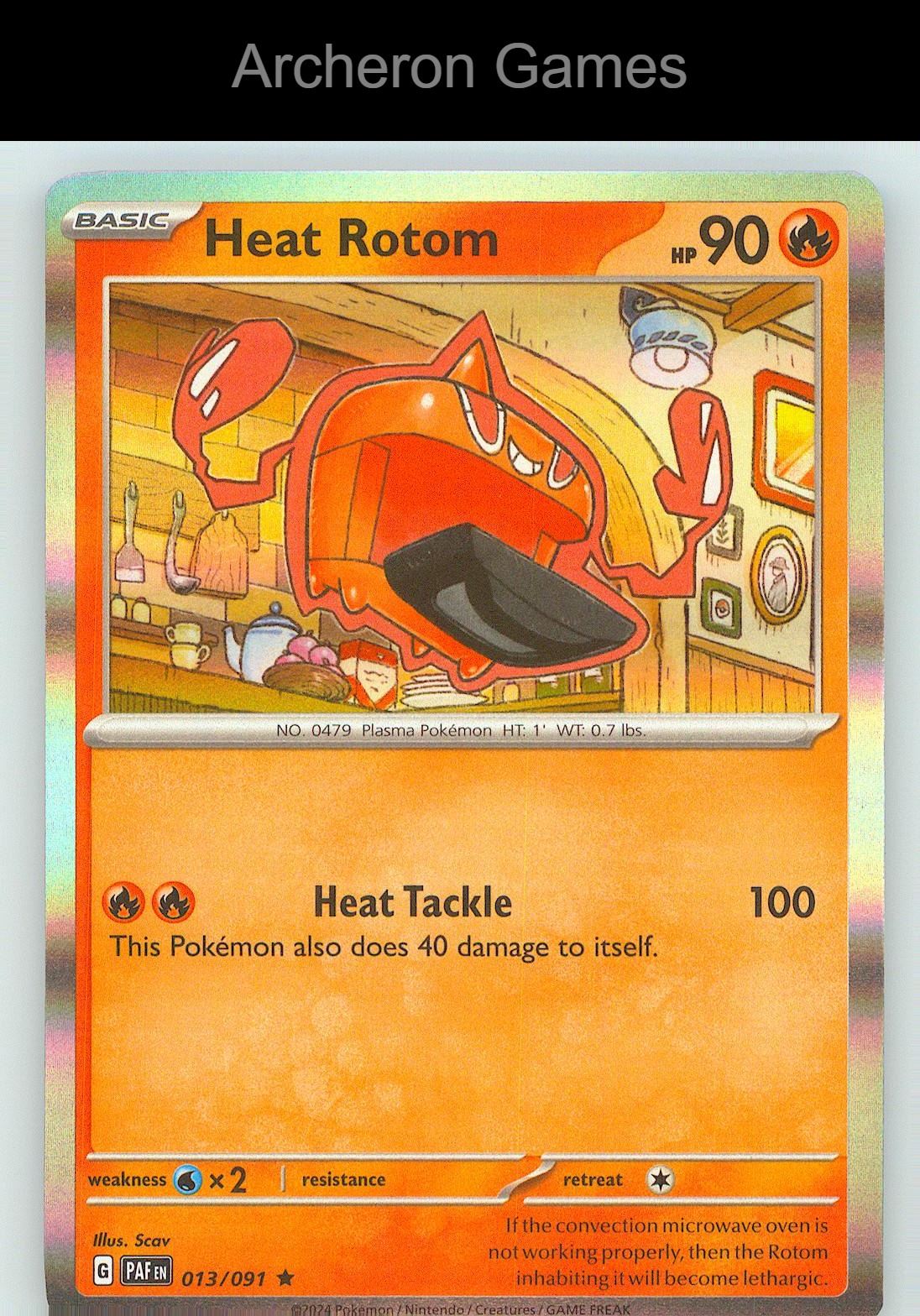 Pokemon Card Heat Rotom PAF 013/091 R Paldean Fates Holo
