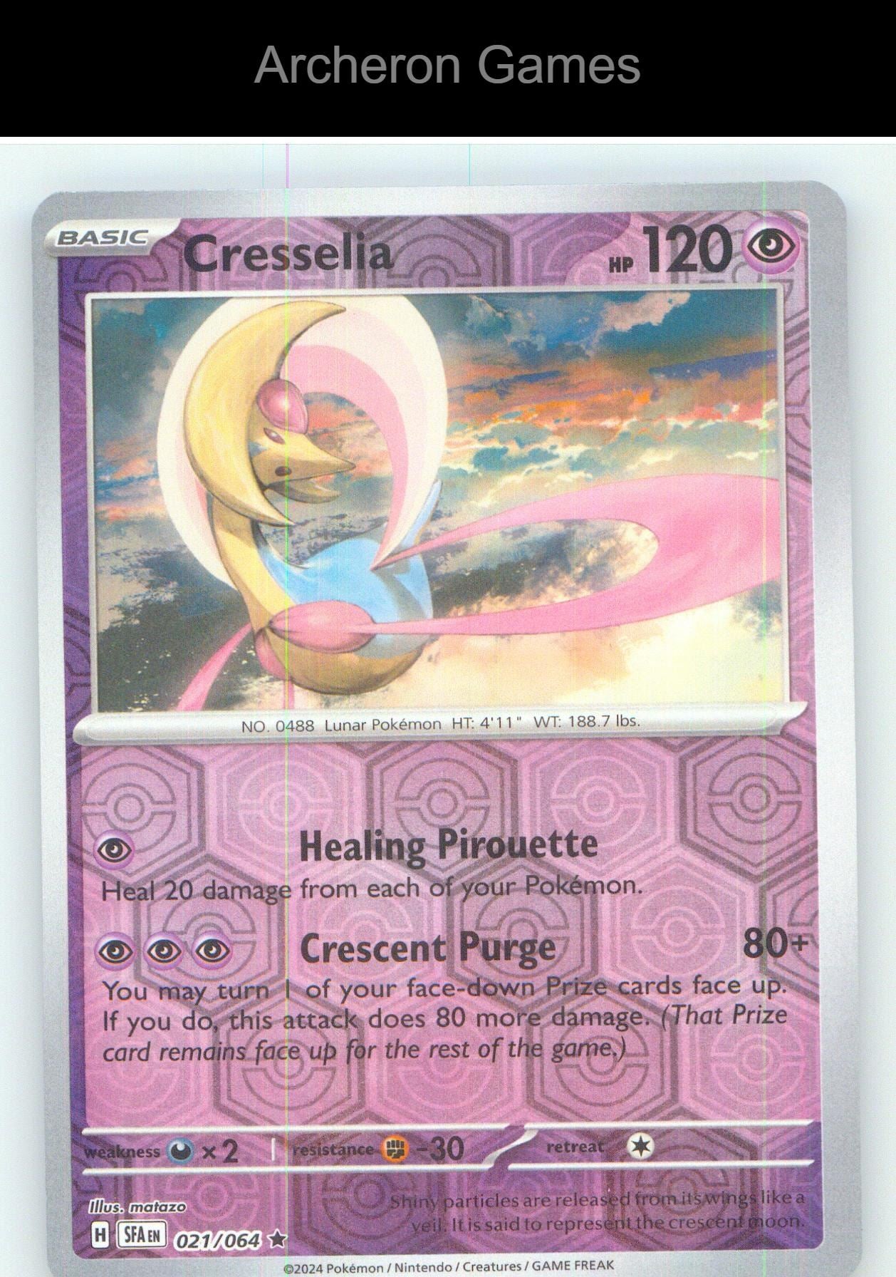 Pokemon Card Cresselia SFA 021/064 R Shrouded Fable Reverse Holo