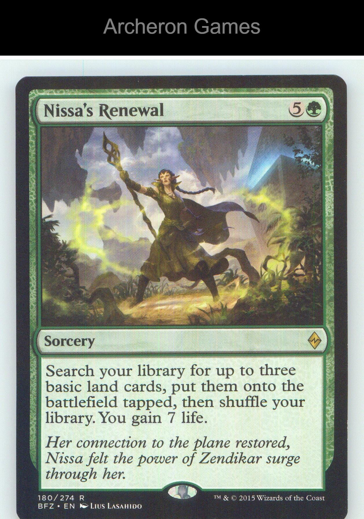 Nissa's Renewal BFZ 180 R MTG Card NM/EX+