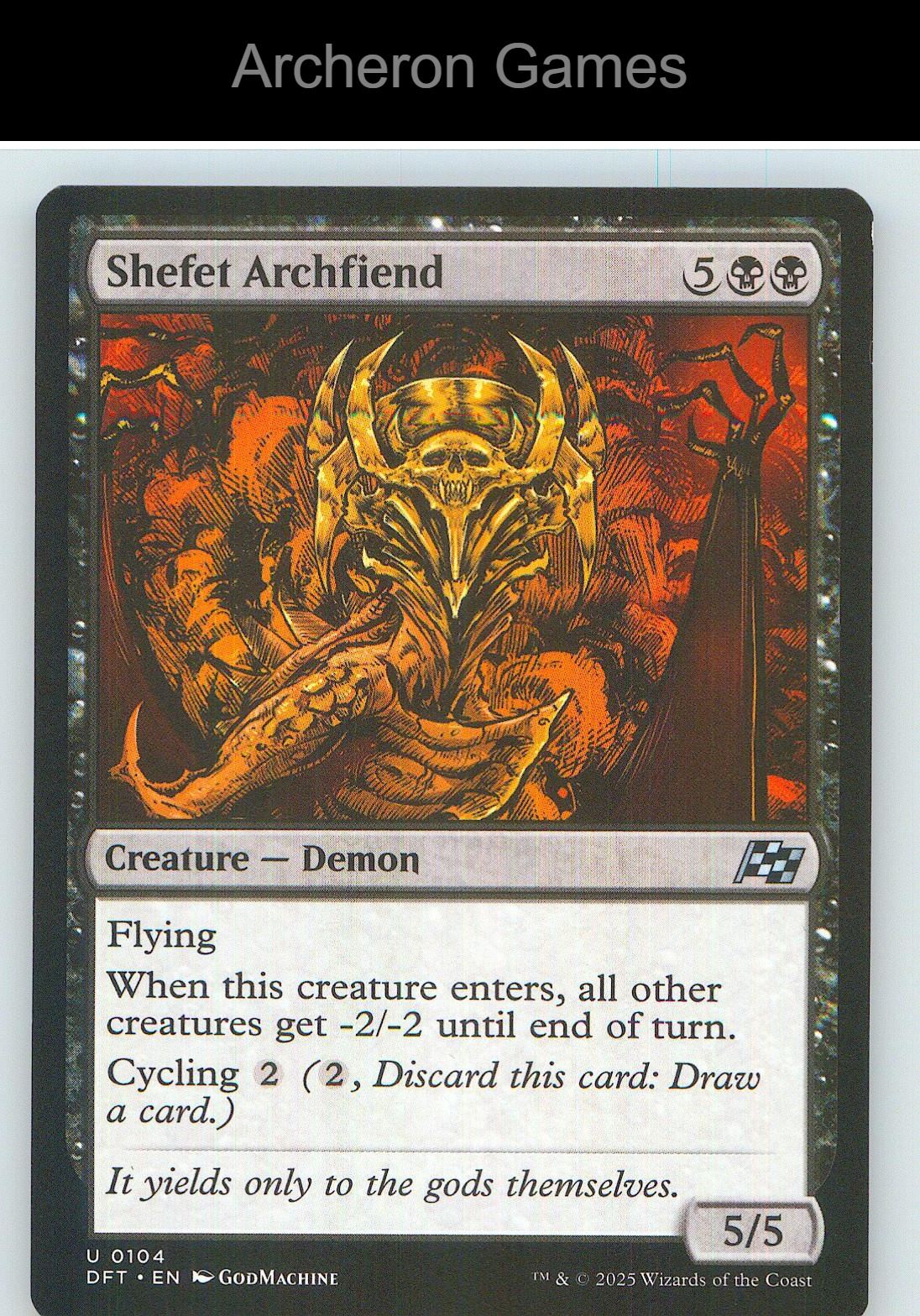 Shefet Archfiend DFT 104 UC MTG Card NM/EX+