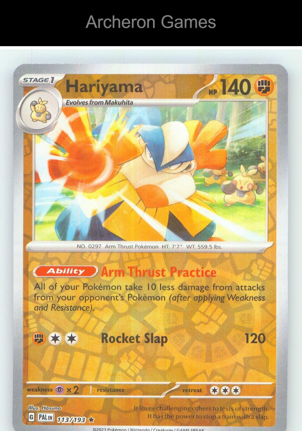 Pokemon Card Hariyama PAL 113/193 R Paldea Evolved Reverse Holo