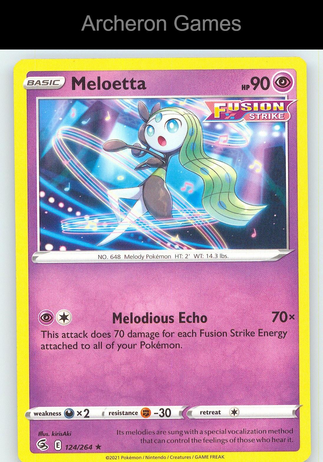 Pokemon Card Meloetta FST 124/264 R Fusion Strike