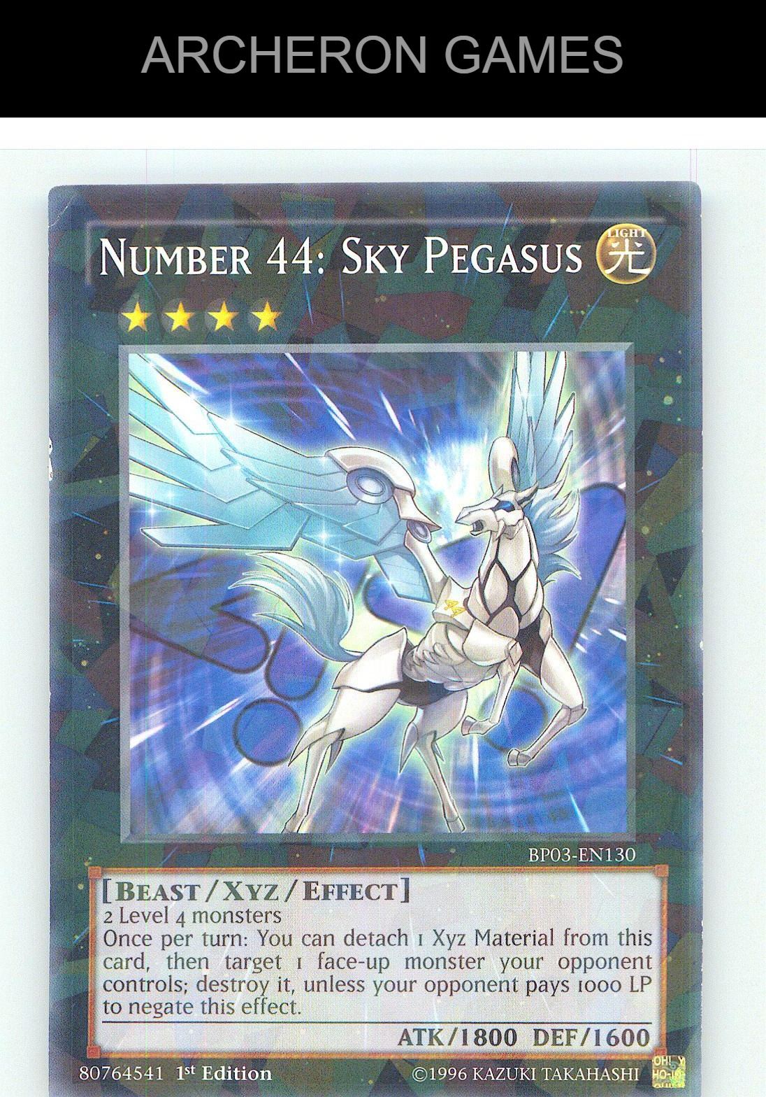 Number 44: Sky Pegasus (Shatterfoil) Shatterfoil Rare YUGIOH Card 1st Edition