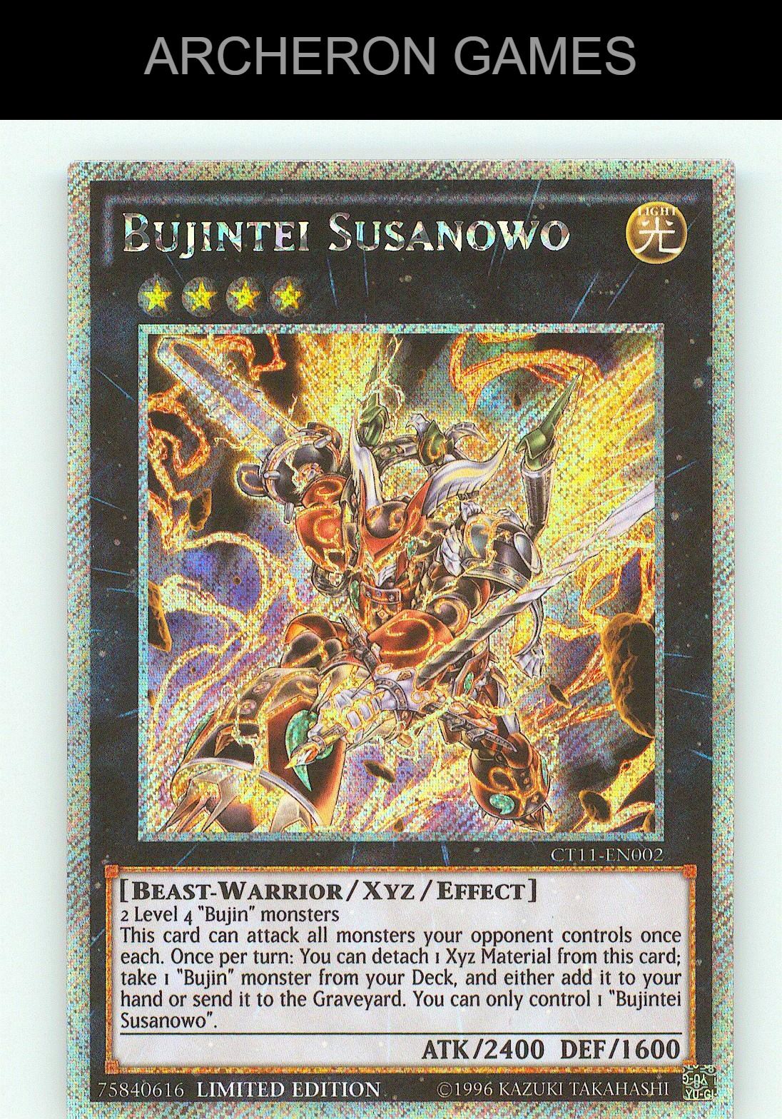 Bujintei Susanowo SEC YUGIOH Card Limited