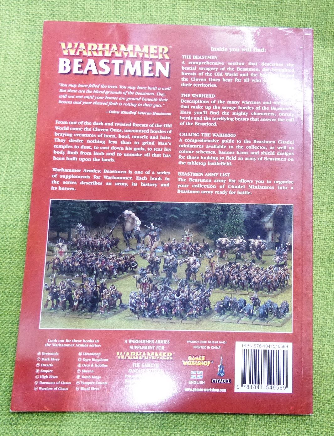 Warhammer Beastmen 2009 Softback Book - Warhammer AoS 40k #9B