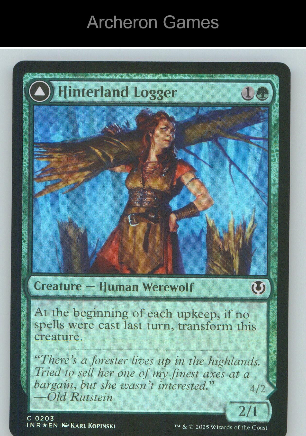 Hinterland Logger INR 203 C MTG Card NM/EX+ Foil