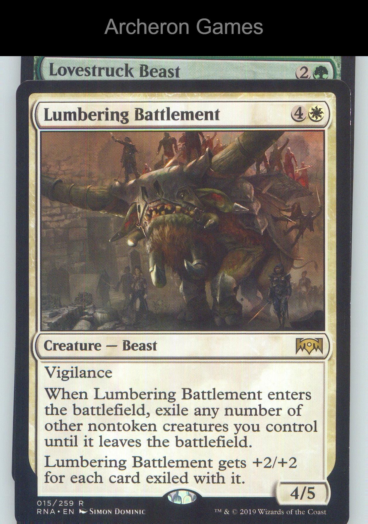 Lumbering Battlement RNA 15 R MTG Card NM/EX+